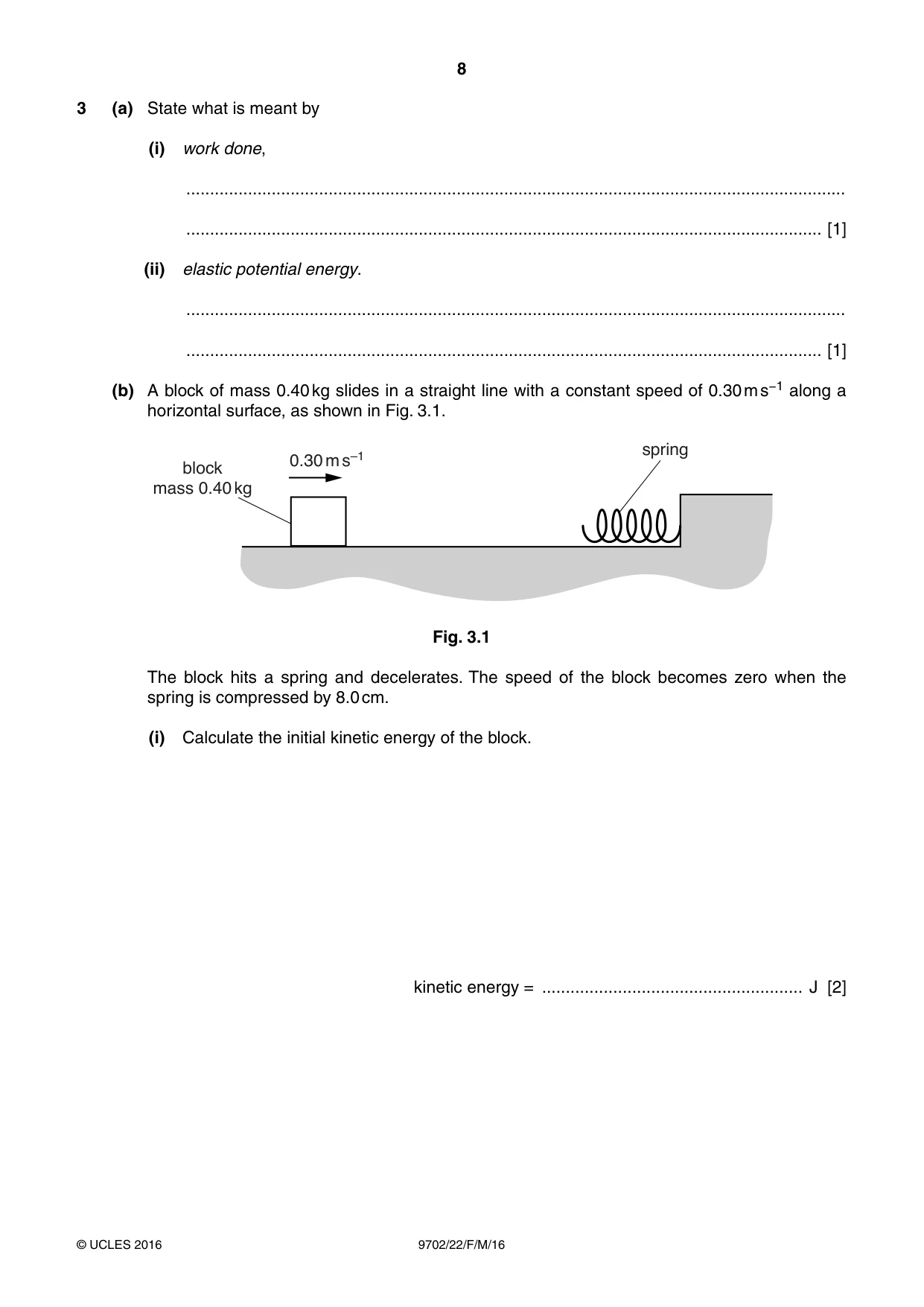 Cambridge A Level Physics 9702 2016 Feb/March Paper 2 · Variant 2 question paper, page 8 of 16