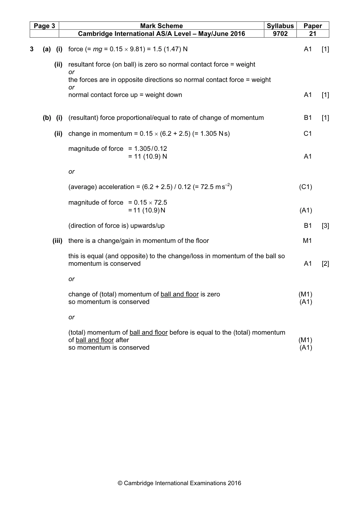 Mark scheme, page 3 of 6