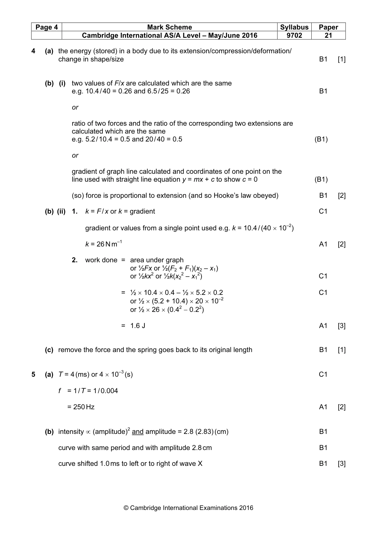 Mark scheme, page 4 of 6
