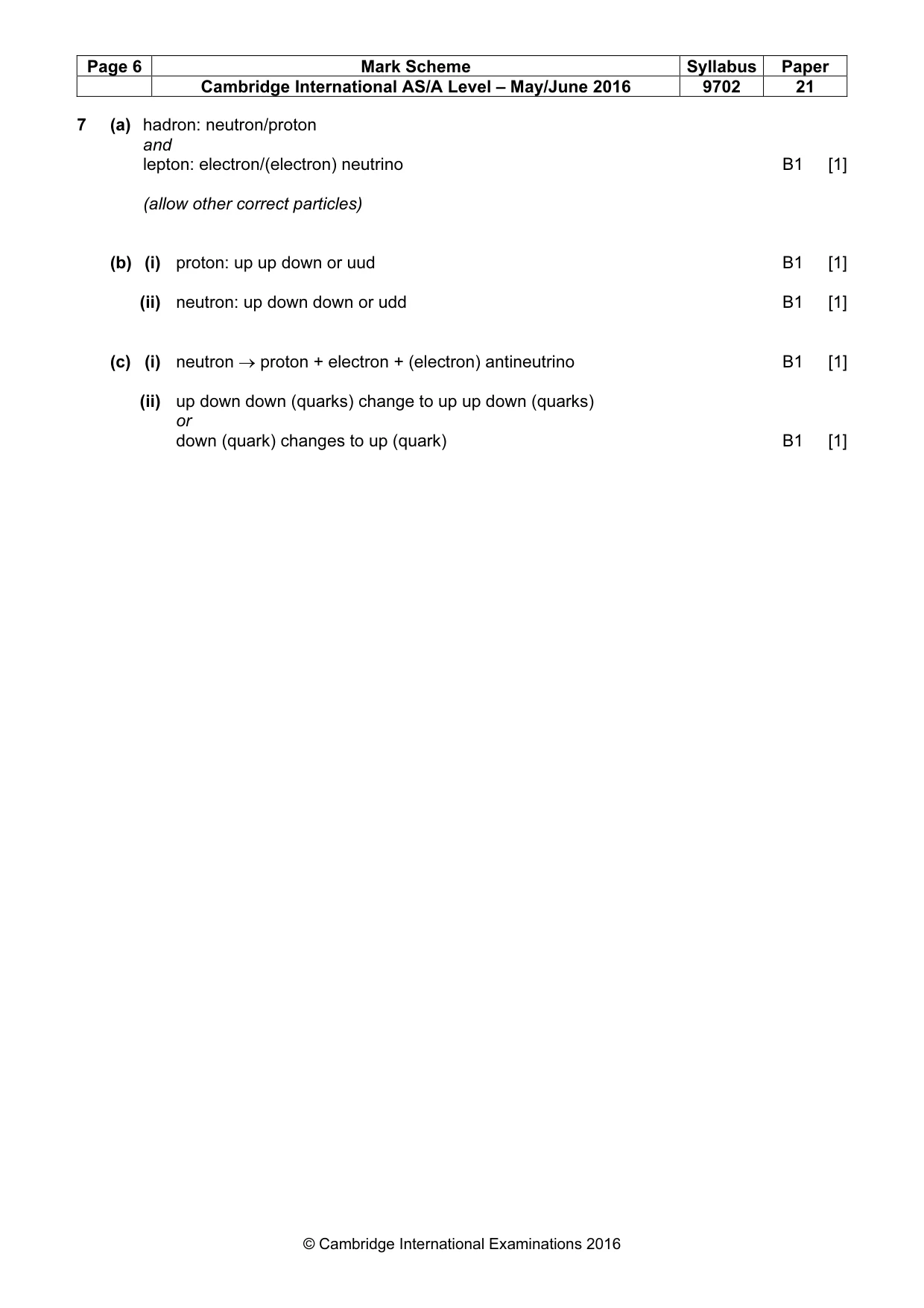 Mark scheme, page 6 of 6
