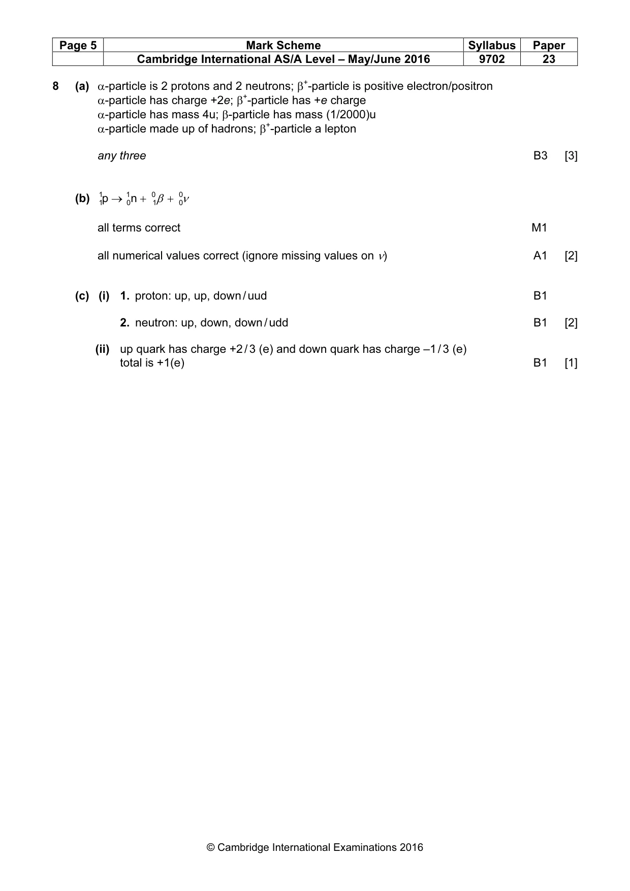 Mark scheme, page 5 of 5