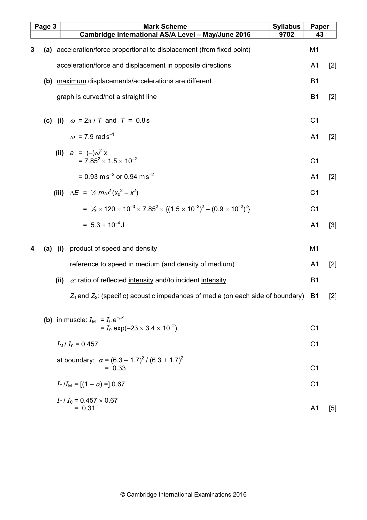 Mark scheme, page 3 of 7