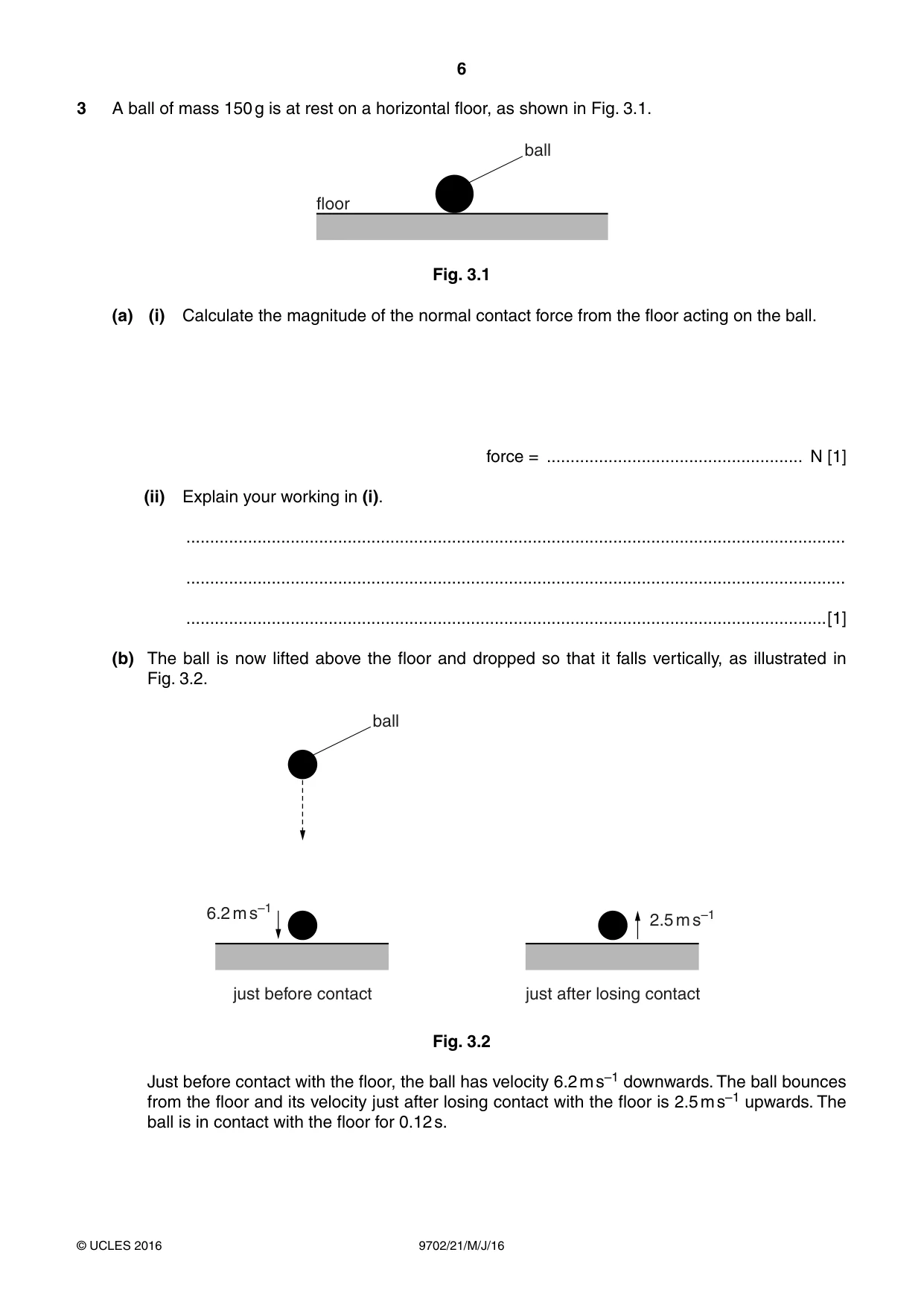 Cambridge A Level Physics 9702 2016 May/June Paper 2 · Variant 1 question paper, page 6 of 16