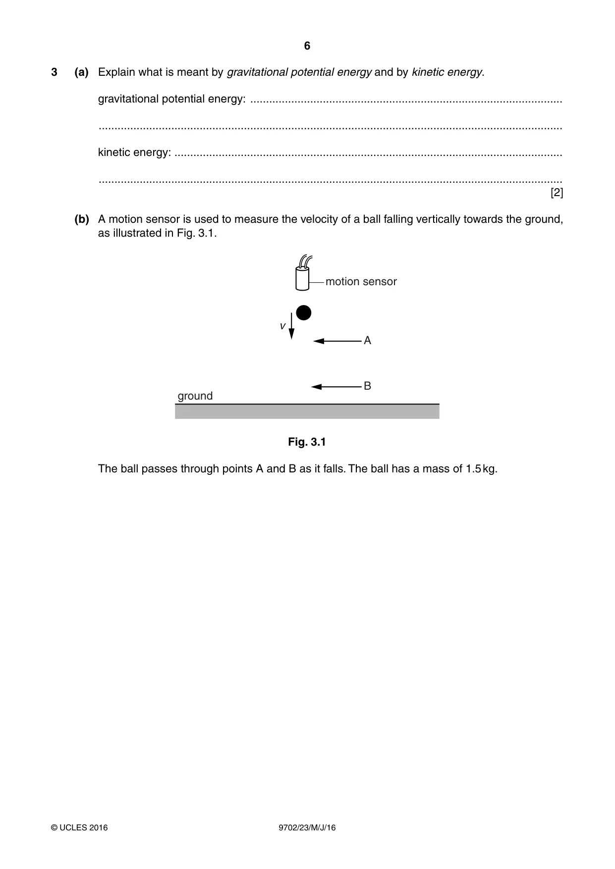 Cambridge A Level Physics 9702 2016 May/June Paper 2 · Variant 3 question paper, page 6 of 16