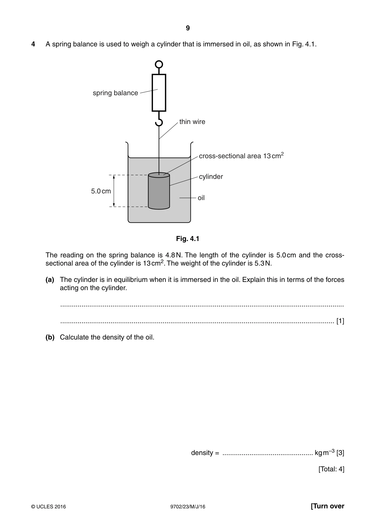 Cambridge A Level Physics 9702 2016 May/June Paper 2 · Variant 3 question paper, page 9 of 16