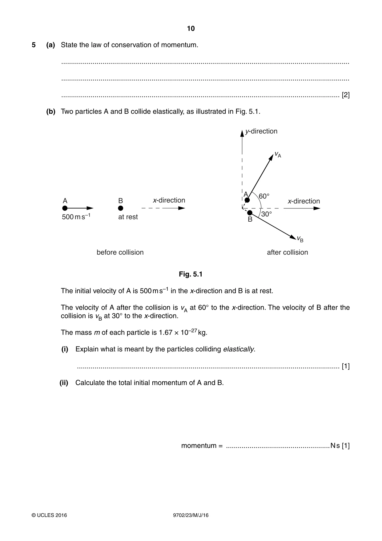 Cambridge A Level Physics 9702 2016 May/June Paper 2 · Variant 3 question paper, page 10 of 16