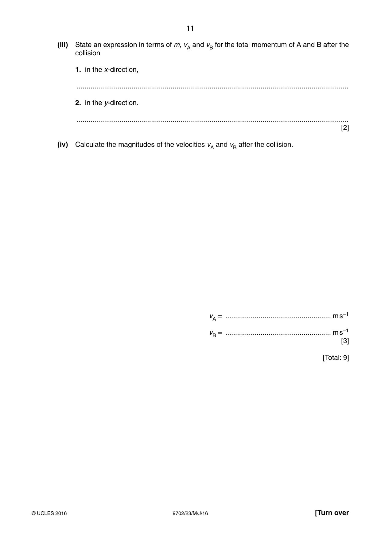 Cambridge A Level Physics 9702 2016 May/June Paper 2 · Variant 3 question paper, page 11 of 16