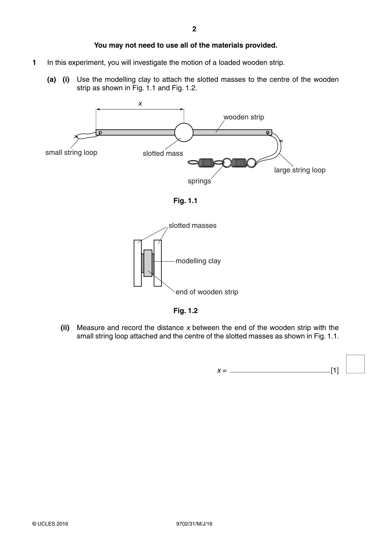 Cambridge A Level Physics 9702 2016 May/June Paper 3 · Variant 1 question paper, page 2 of 12