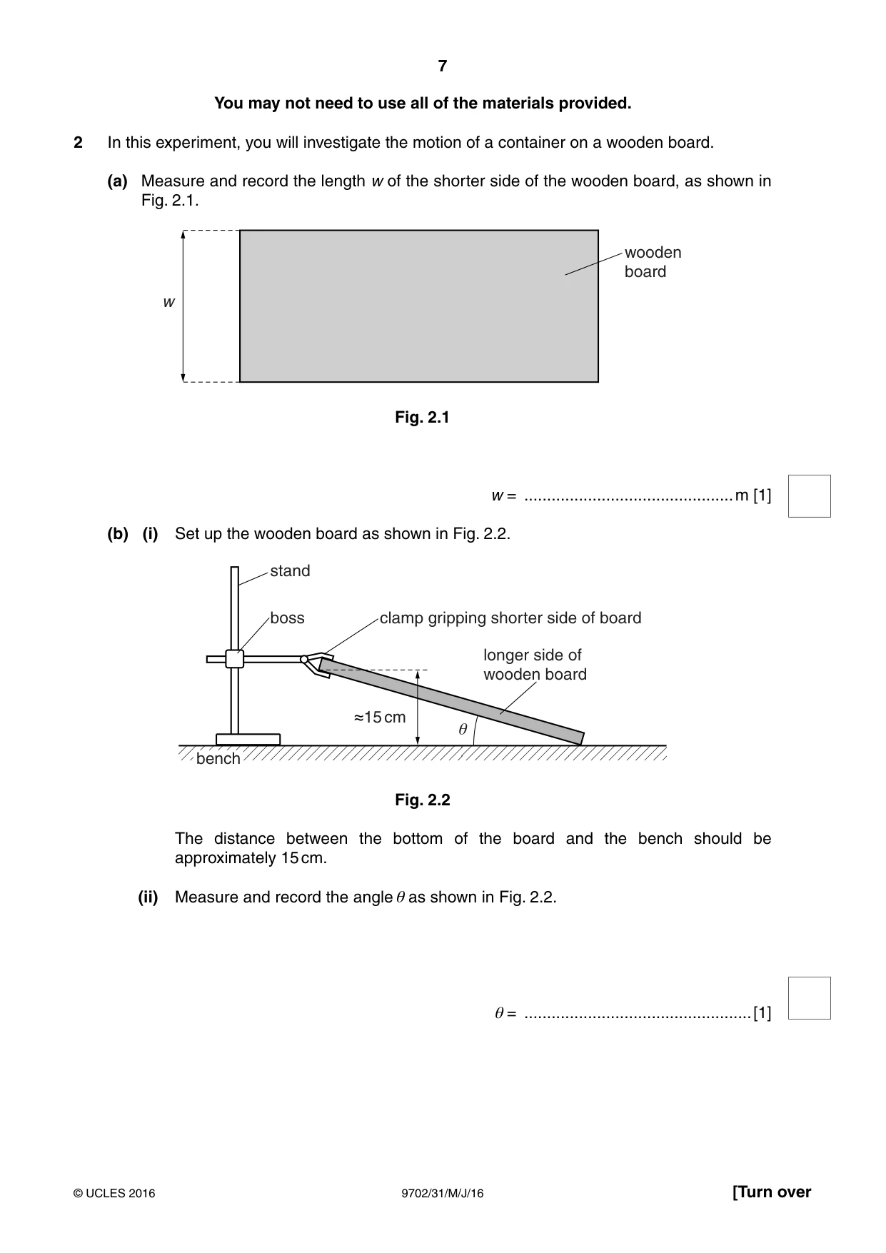 Cambridge A Level Physics 9702 2016 May/June Paper 3 · Variant 1 question paper, page 7 of 12