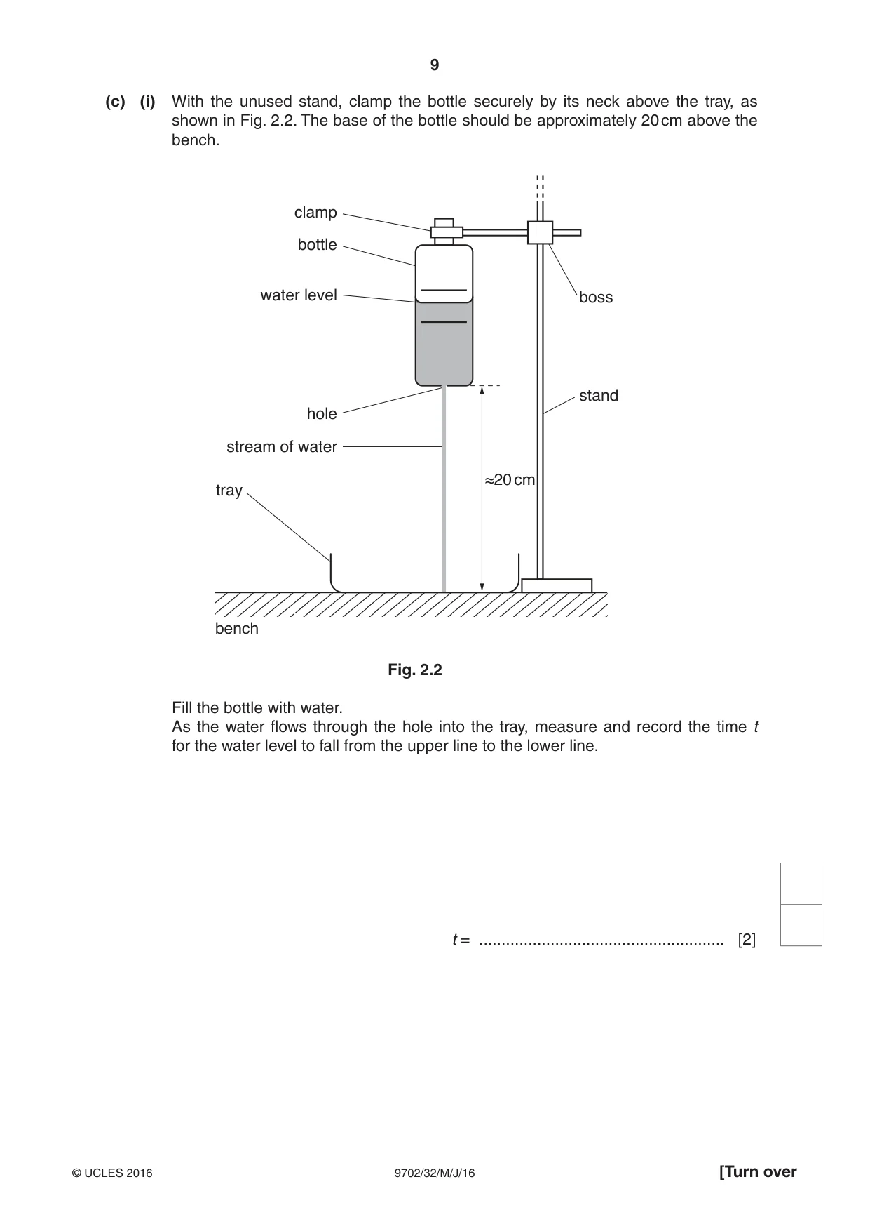 Cambridge A Level Physics 9702 2016 May/June Paper 3 · Variant 2 question paper, page 9 of 12