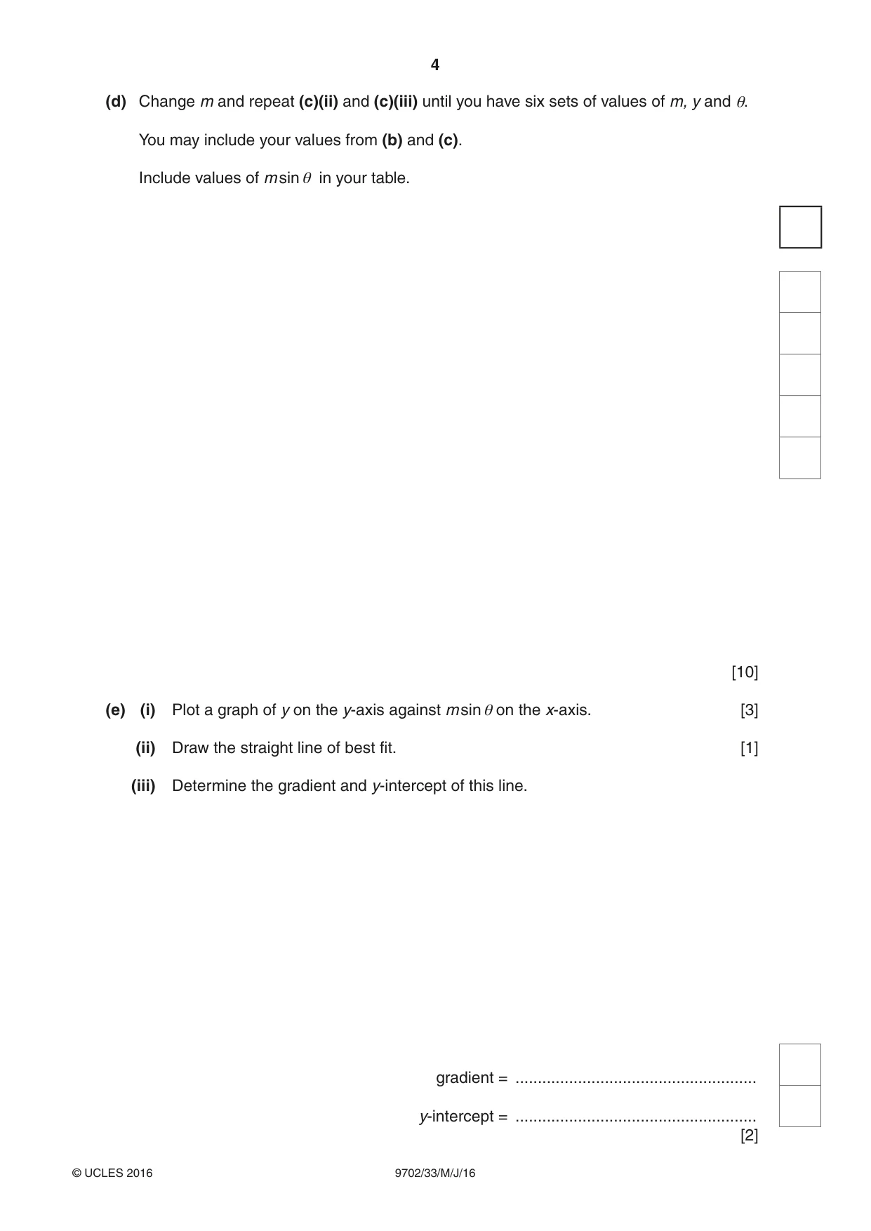 Cambridge A Level Physics 9702 2016 May/June Paper 3 · Variant 3 question paper, page 4 of 12