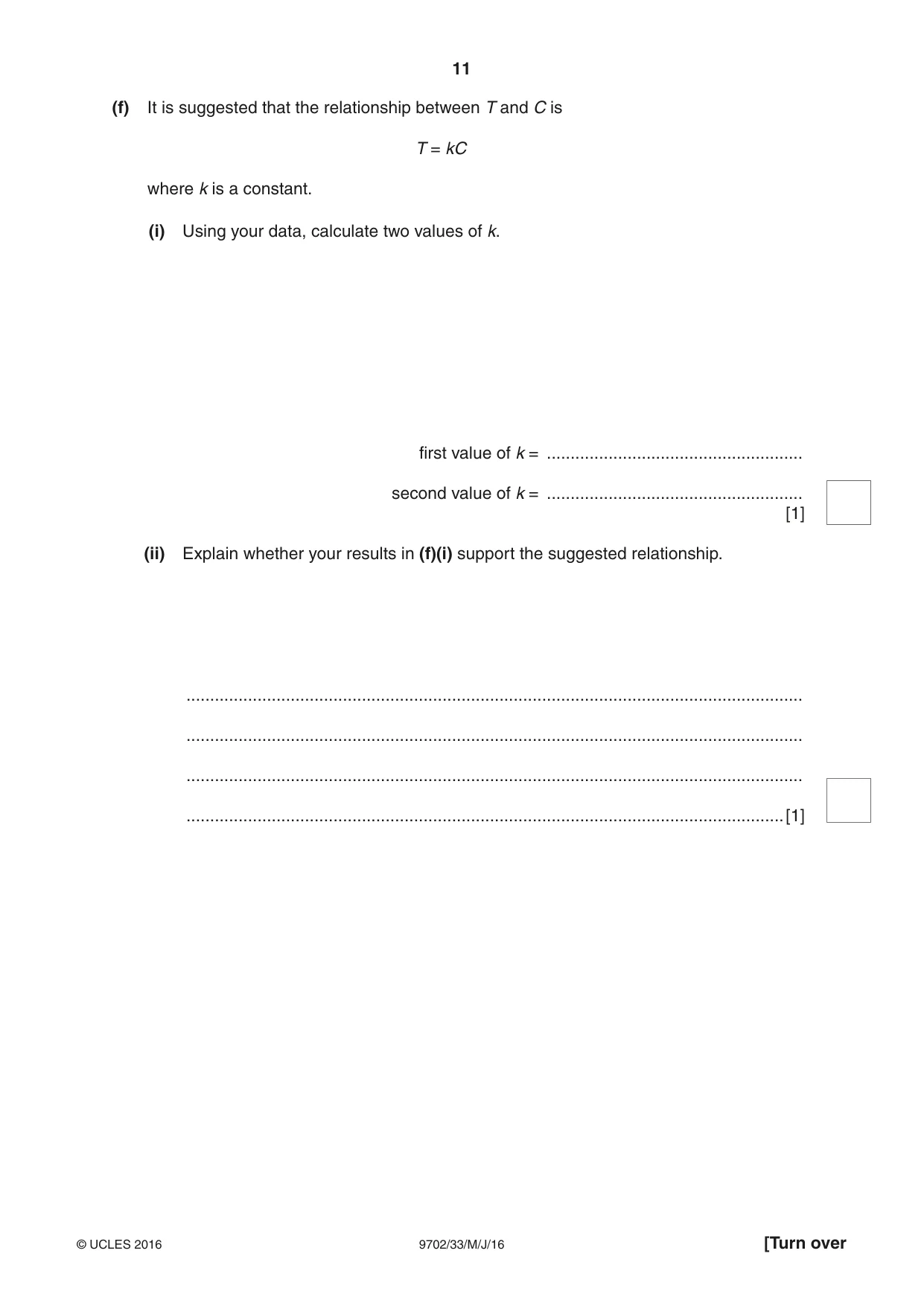 Cambridge A Level Physics 9702 2016 May/June Paper 3 · Variant 3 question paper, page 11 of 12