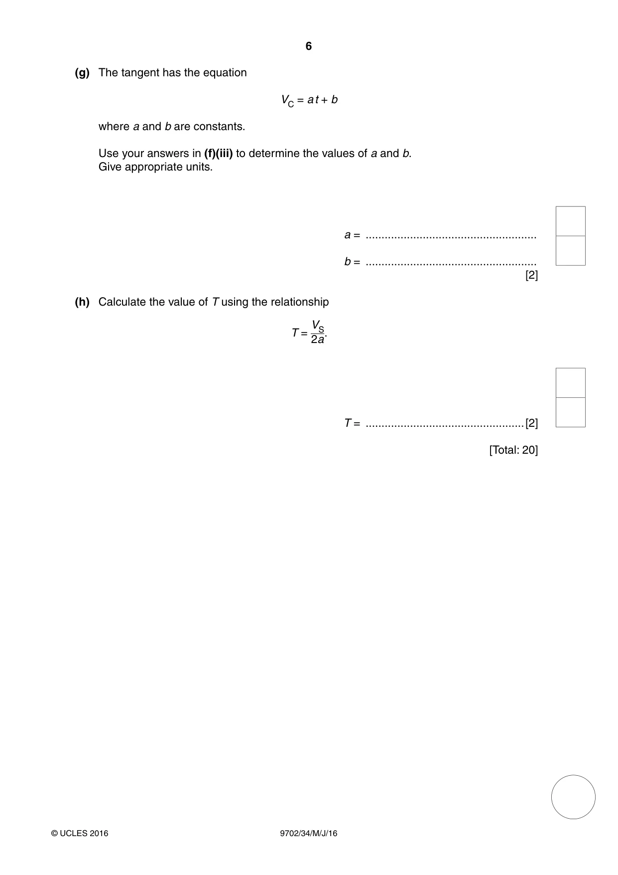 Cambridge A Level Physics 9702 2016 May/June Paper 3 · Variant 4 question paper, page 6 of 12
