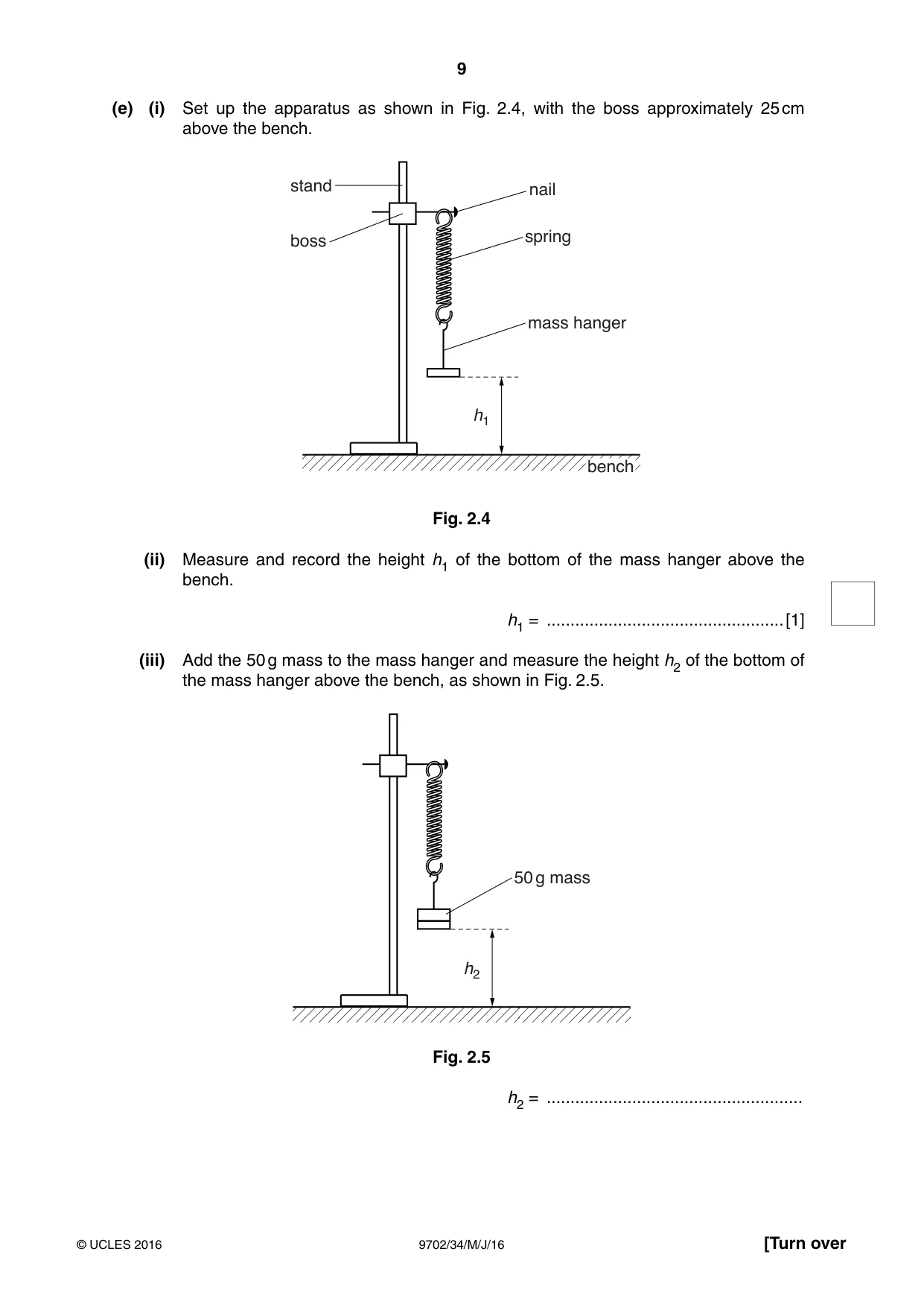 Cambridge A Level Physics 9702 2016 May/June Paper 3 · Variant 4 question paper, page 9 of 12