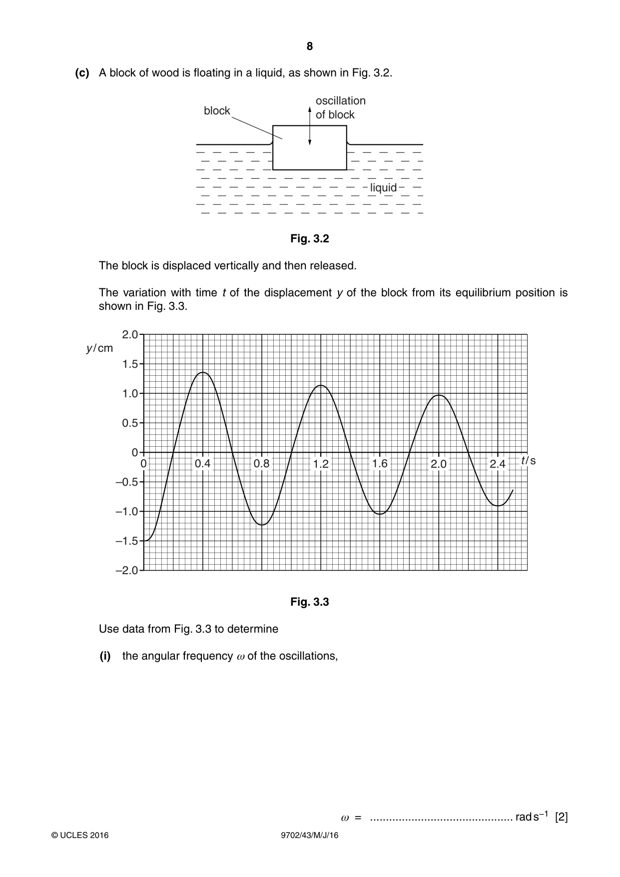 Cambridge A Level Physics 9702 2016 May/June Paper 4 · Variant 3 question paper, page 8 of 28