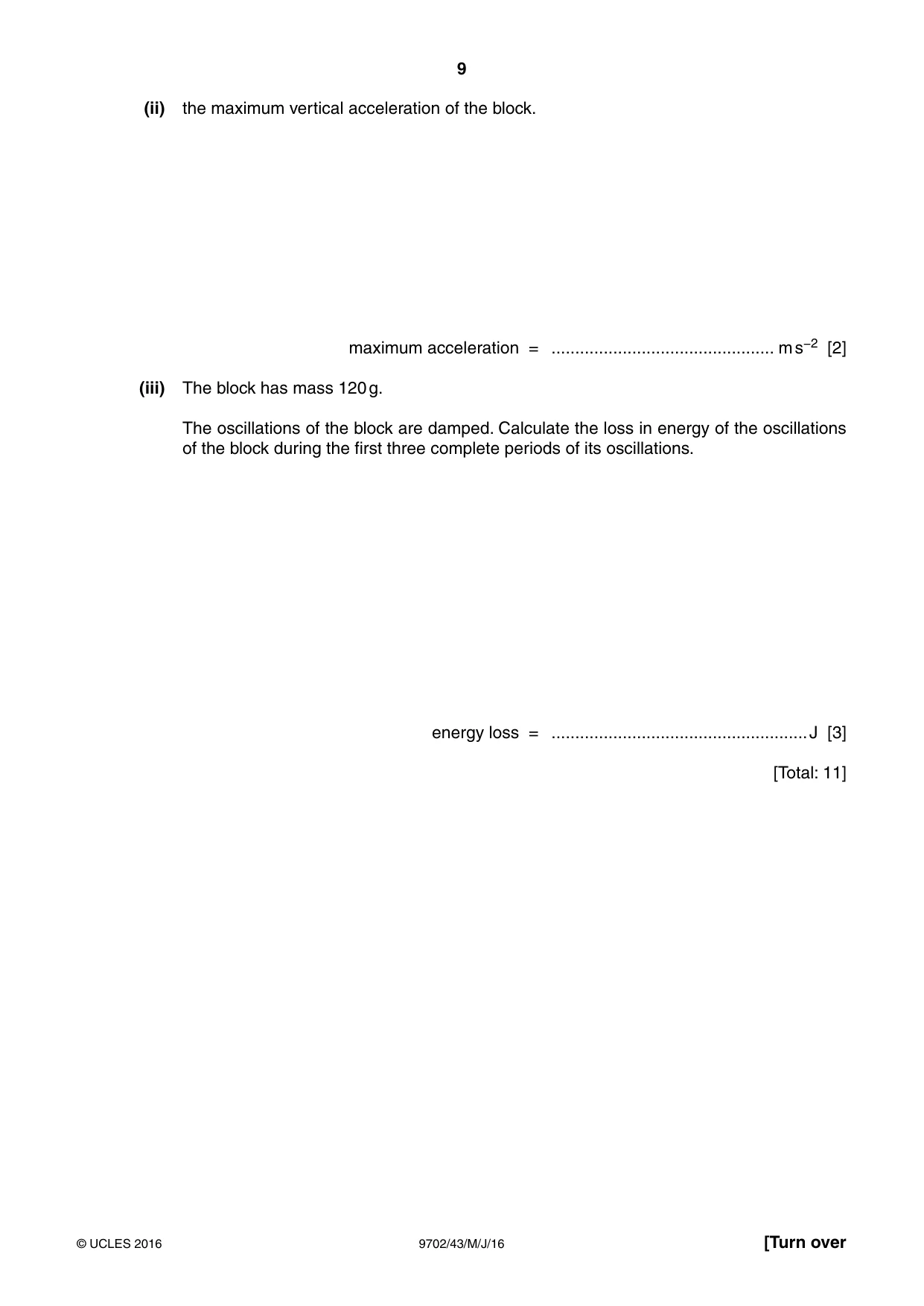 Cambridge A Level Physics 9702 2016 May/June Paper 4 · Variant 3 question paper, page 9 of 28