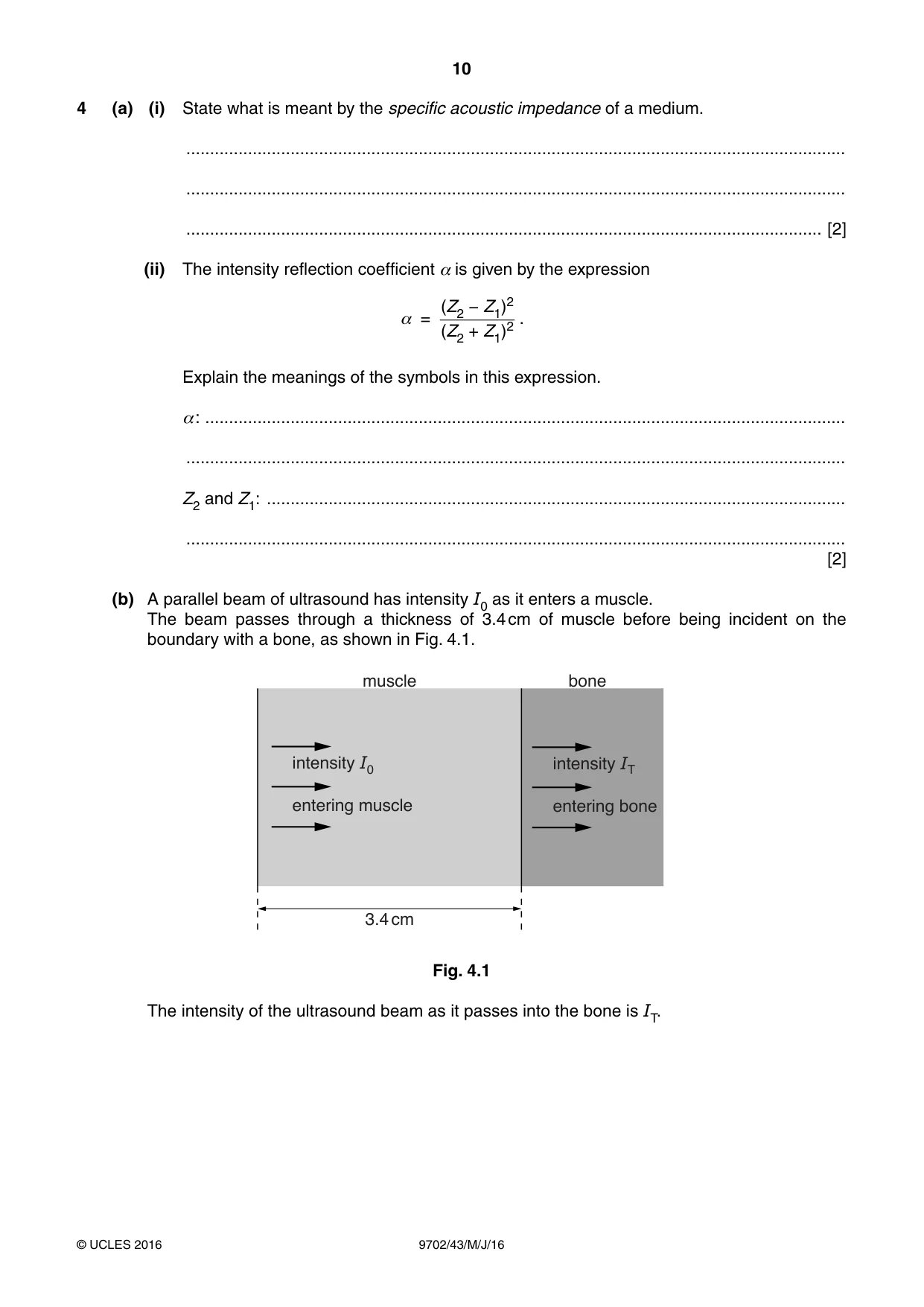 Cambridge A Level Physics 9702 2016 May/June Paper 4 · Variant 3 question paper, page 10 of 28