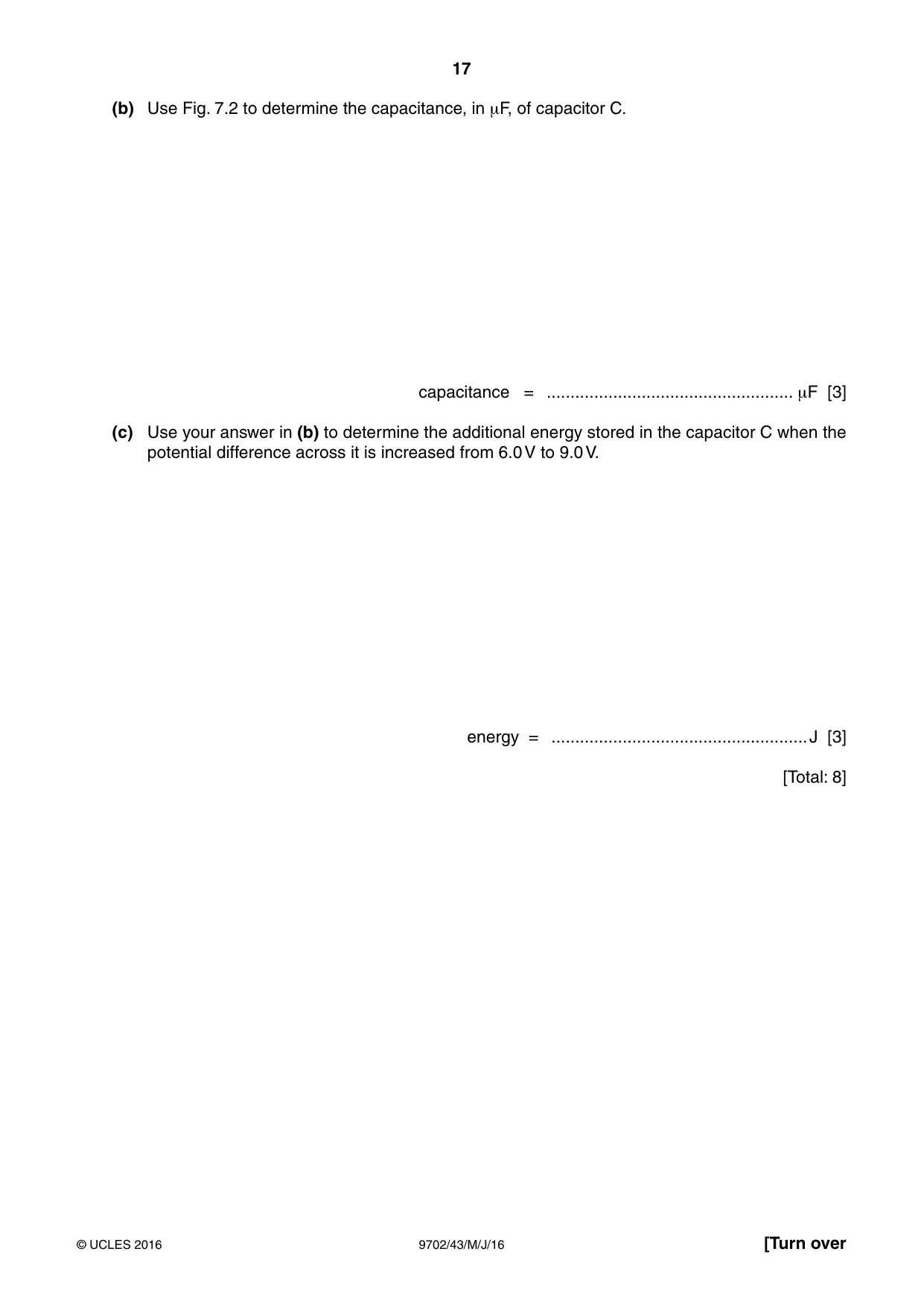 Cambridge A Level Physics 9702 2016 May/June Paper 4 · Variant 3 question paper, page 17 of 28