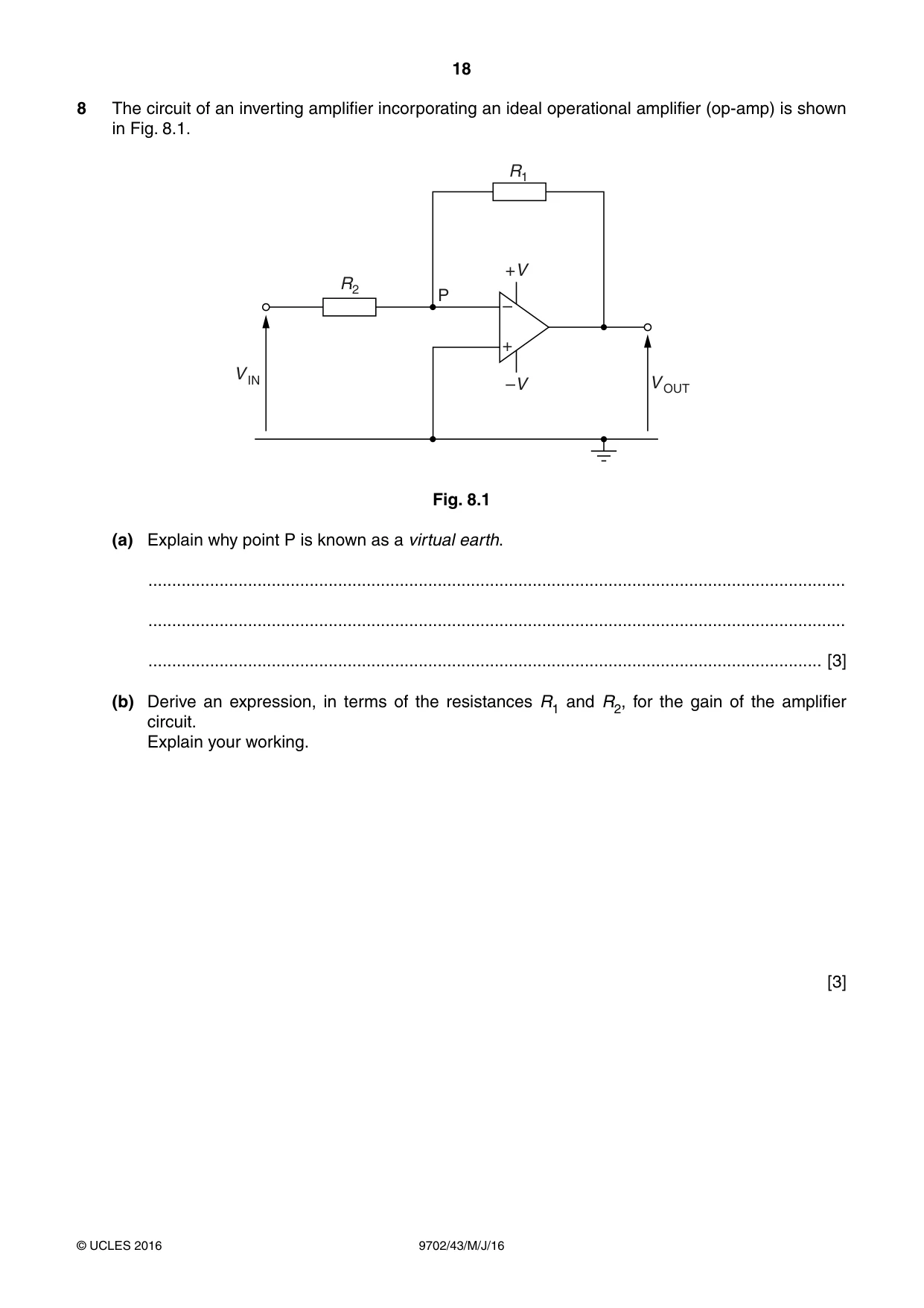 Cambridge A Level Physics 9702 2016 May/June Paper 4 · Variant 3 question paper, page 18 of 28