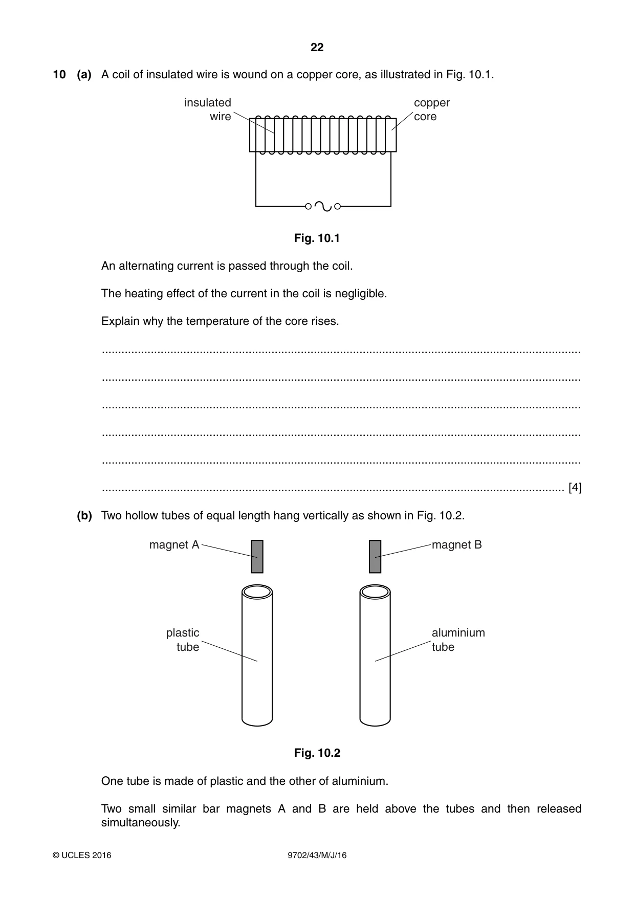 Cambridge A Level Physics 9702 2016 May/June Paper 4 · Variant 3 question paper, page 22 of 28