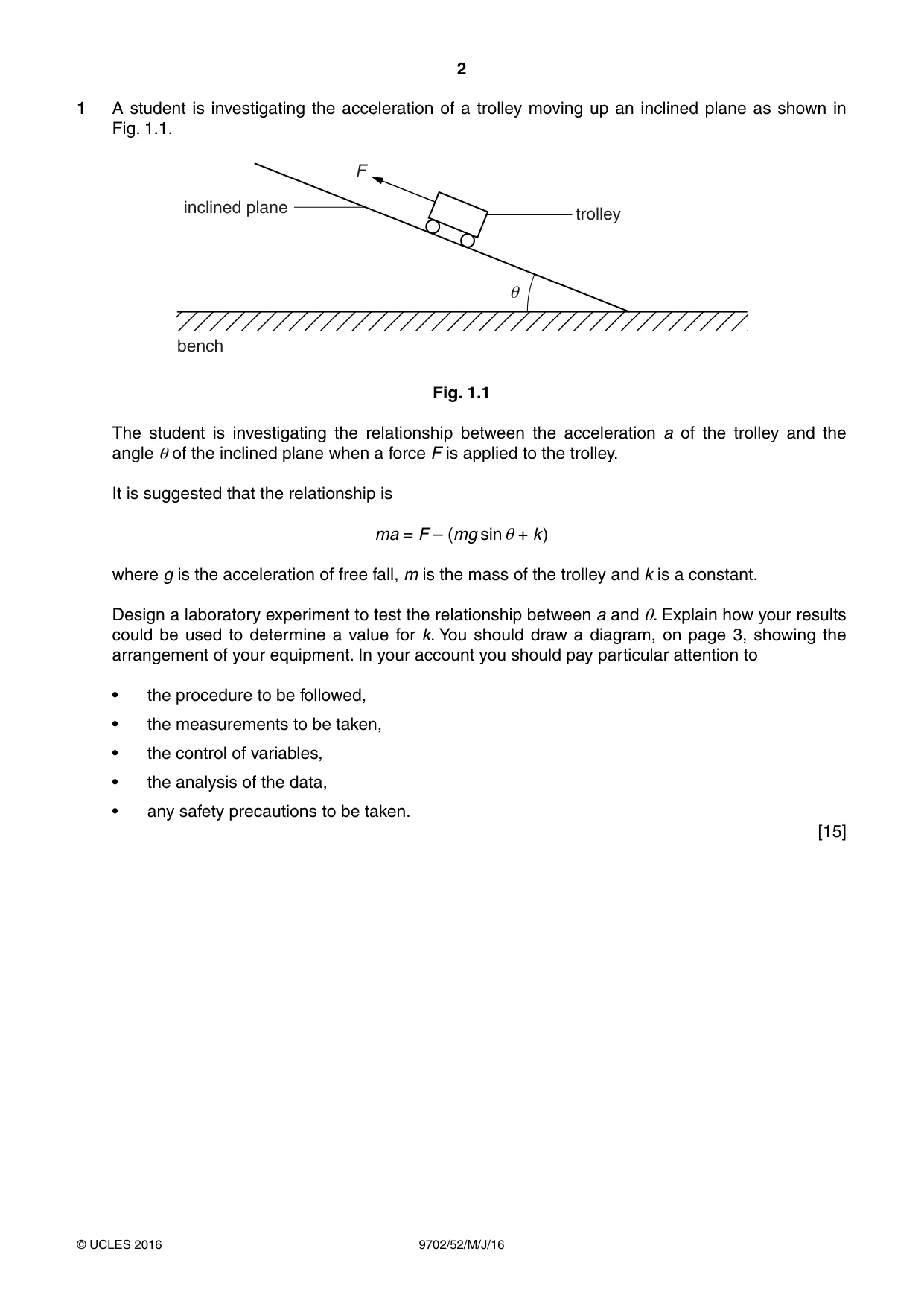 Cambridge A Level Physics 9702 2016 May/June Paper 5 · Variant 2 question paper, page 2 of 8