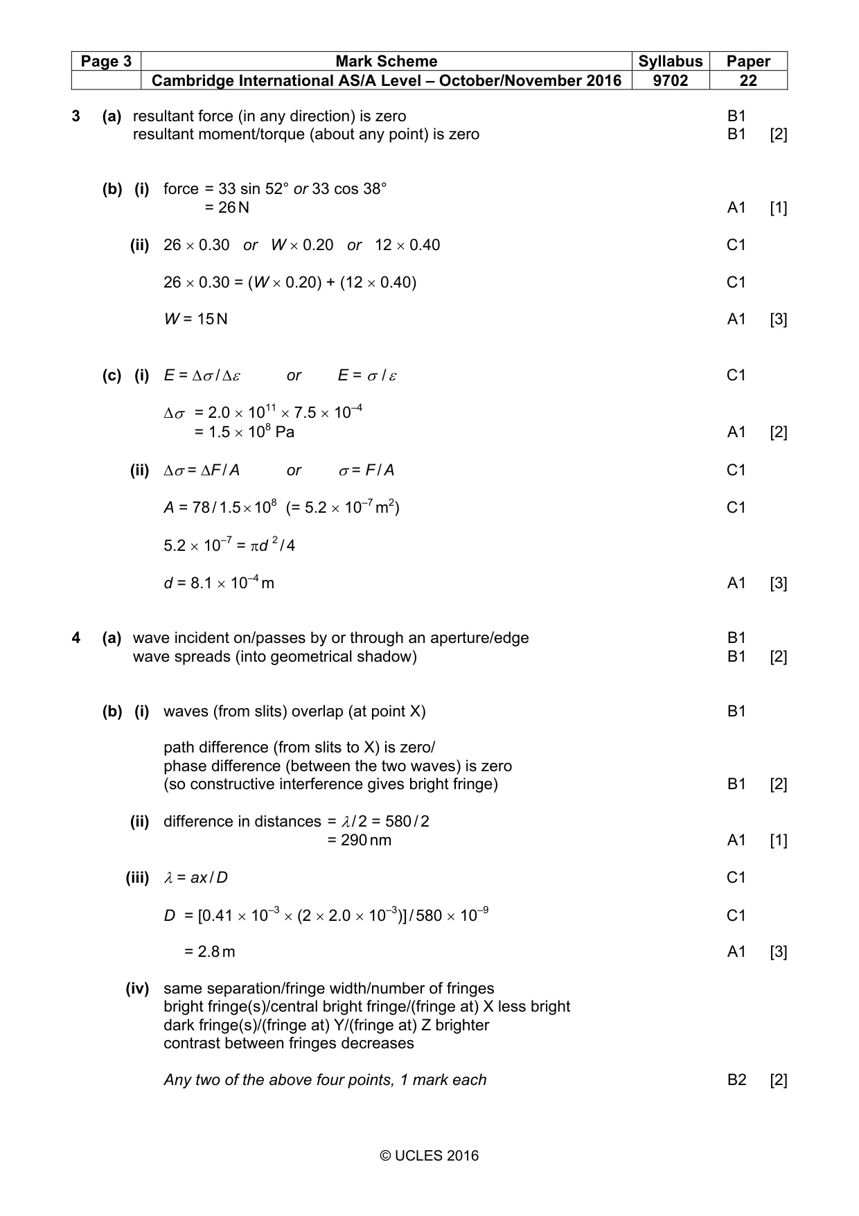 Mark scheme, page 3 of 5