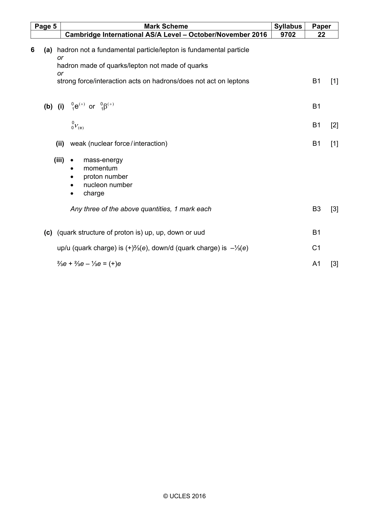 Mark scheme, page 5 of 5