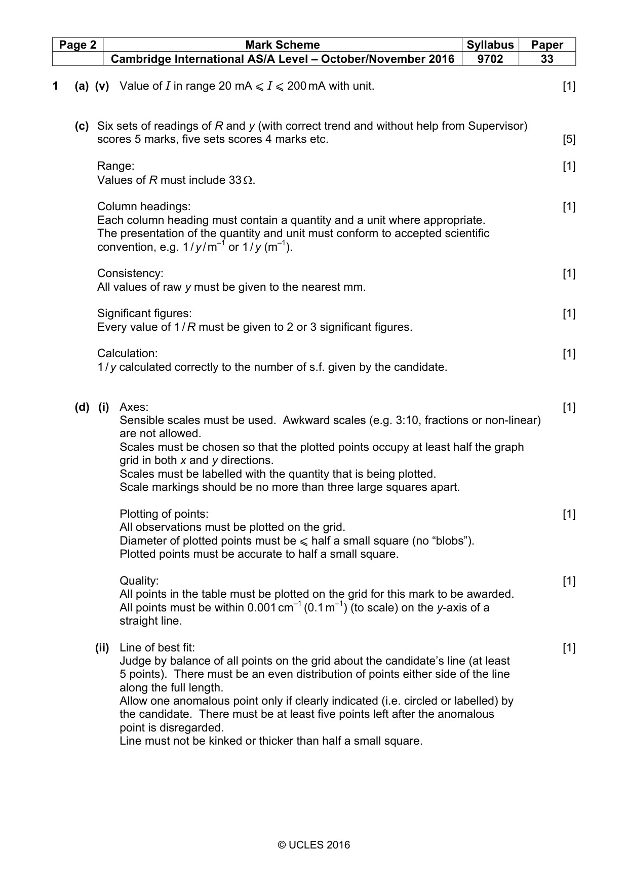 Mark scheme, page 2 of 4