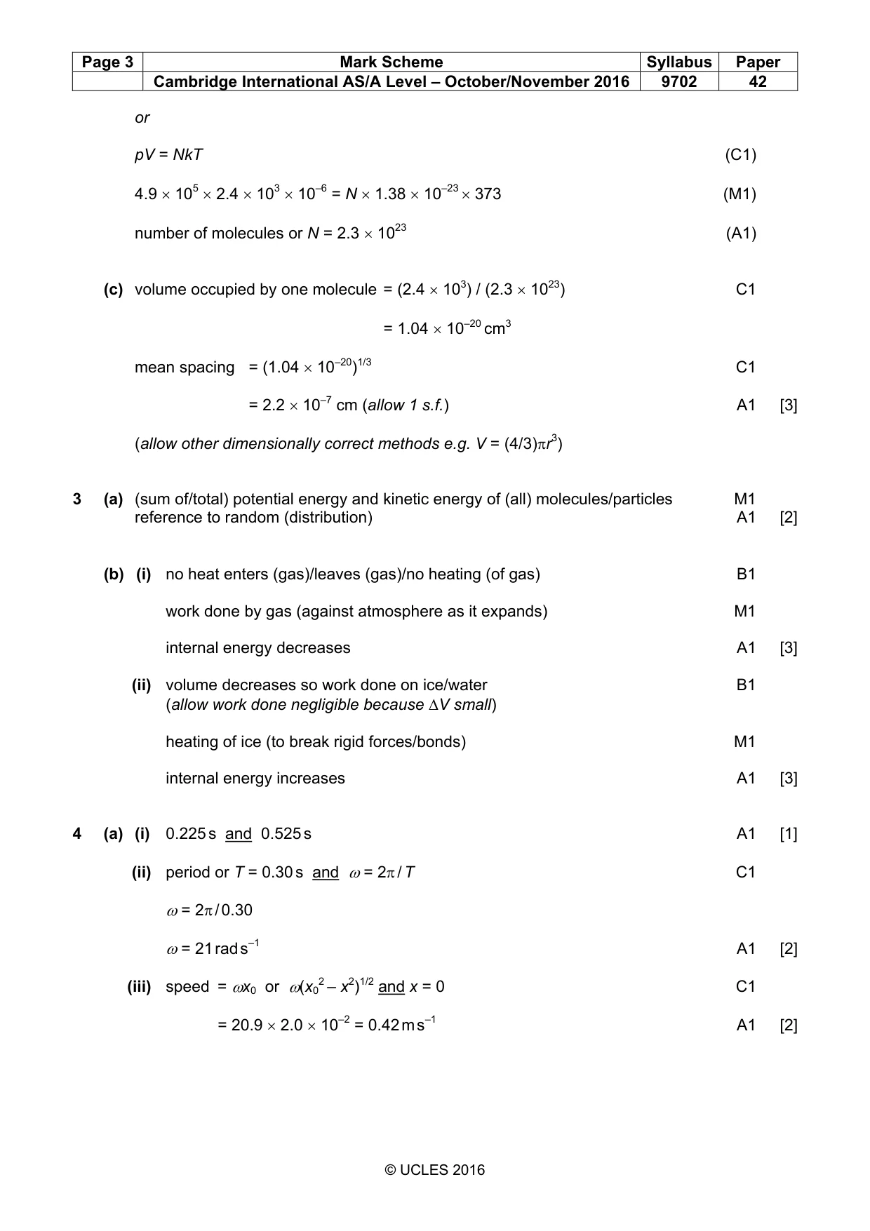 Mark scheme, page 3 of 8