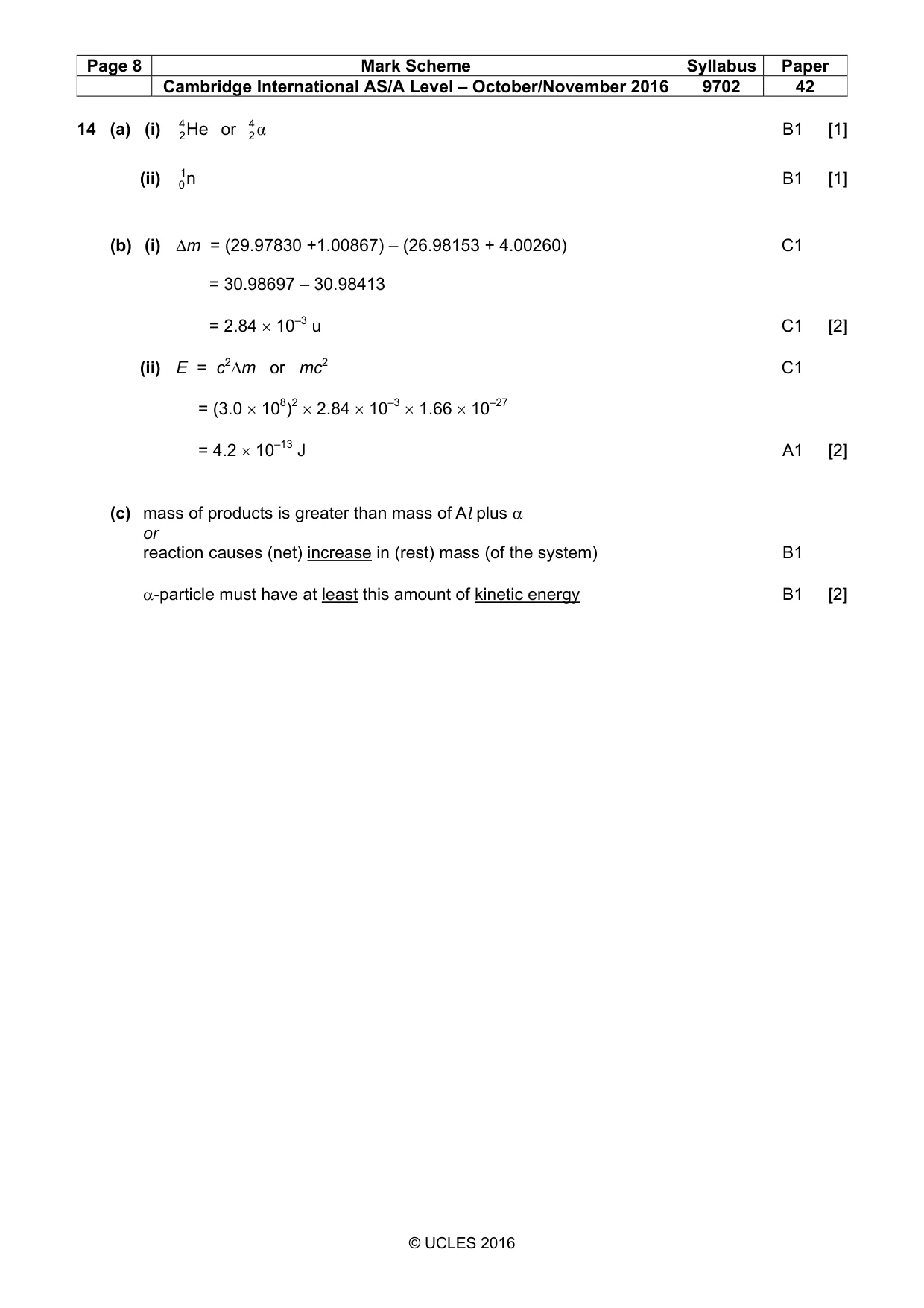 Mark scheme, page 8 of 8