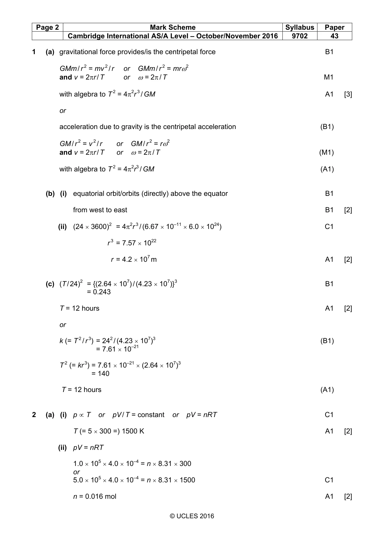 Mark scheme, page 2 of 8