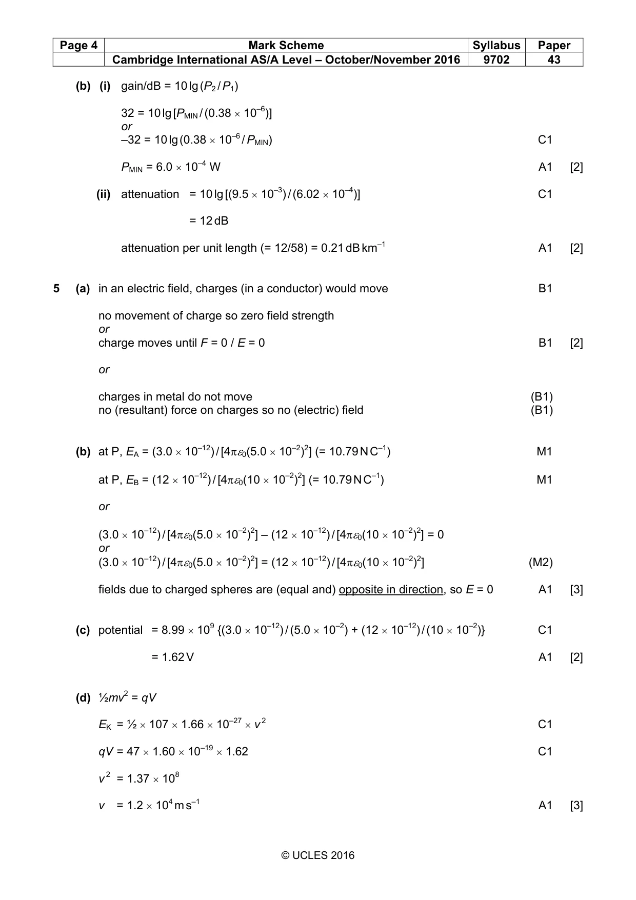Mark scheme, page 4 of 8