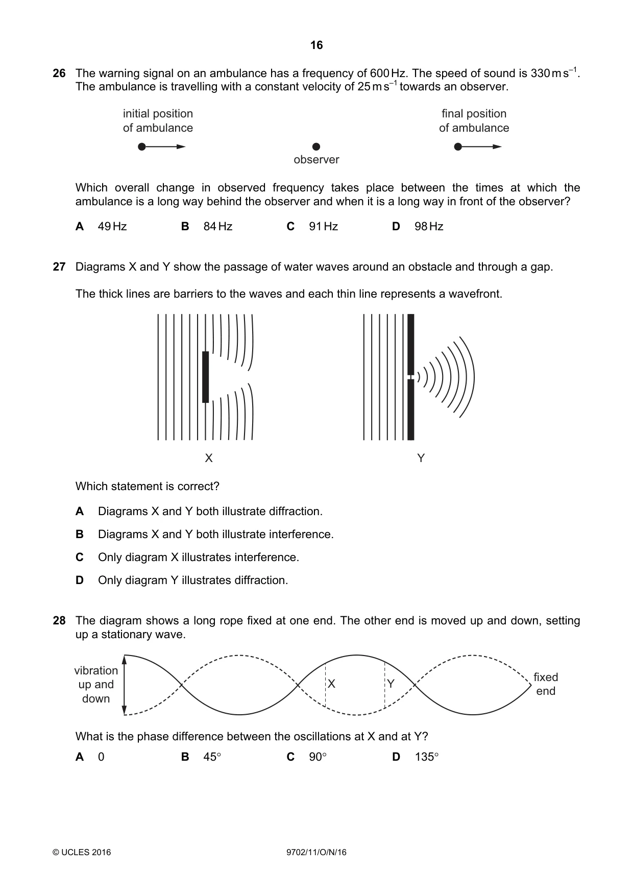 Cambridge A Level Physics 9702 2016 Oct/Nov Paper 1 · Variant 1 question paper, page 16 of 20