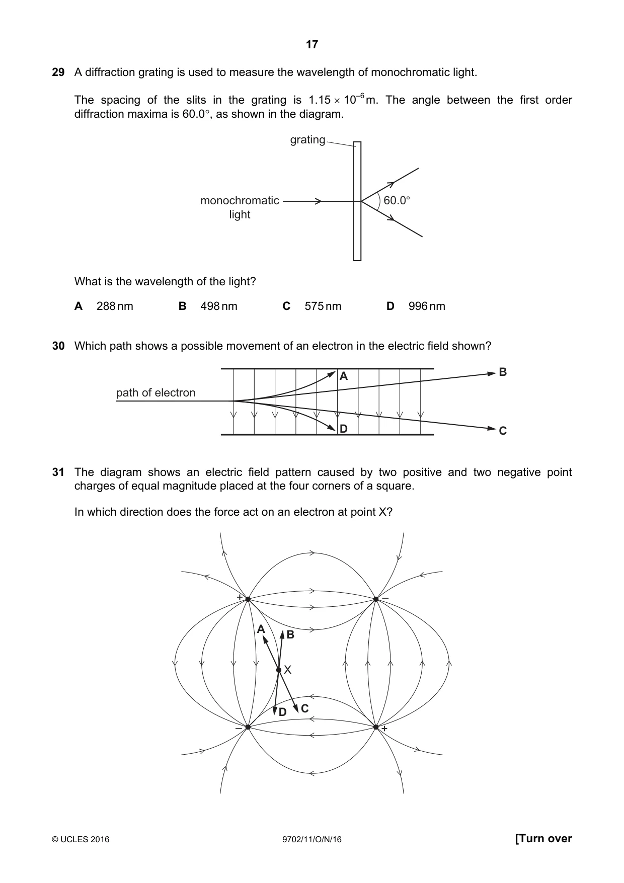 Cambridge A Level Physics 9702 2016 Oct/Nov Paper 1 · Variant 1 question paper, page 17 of 20