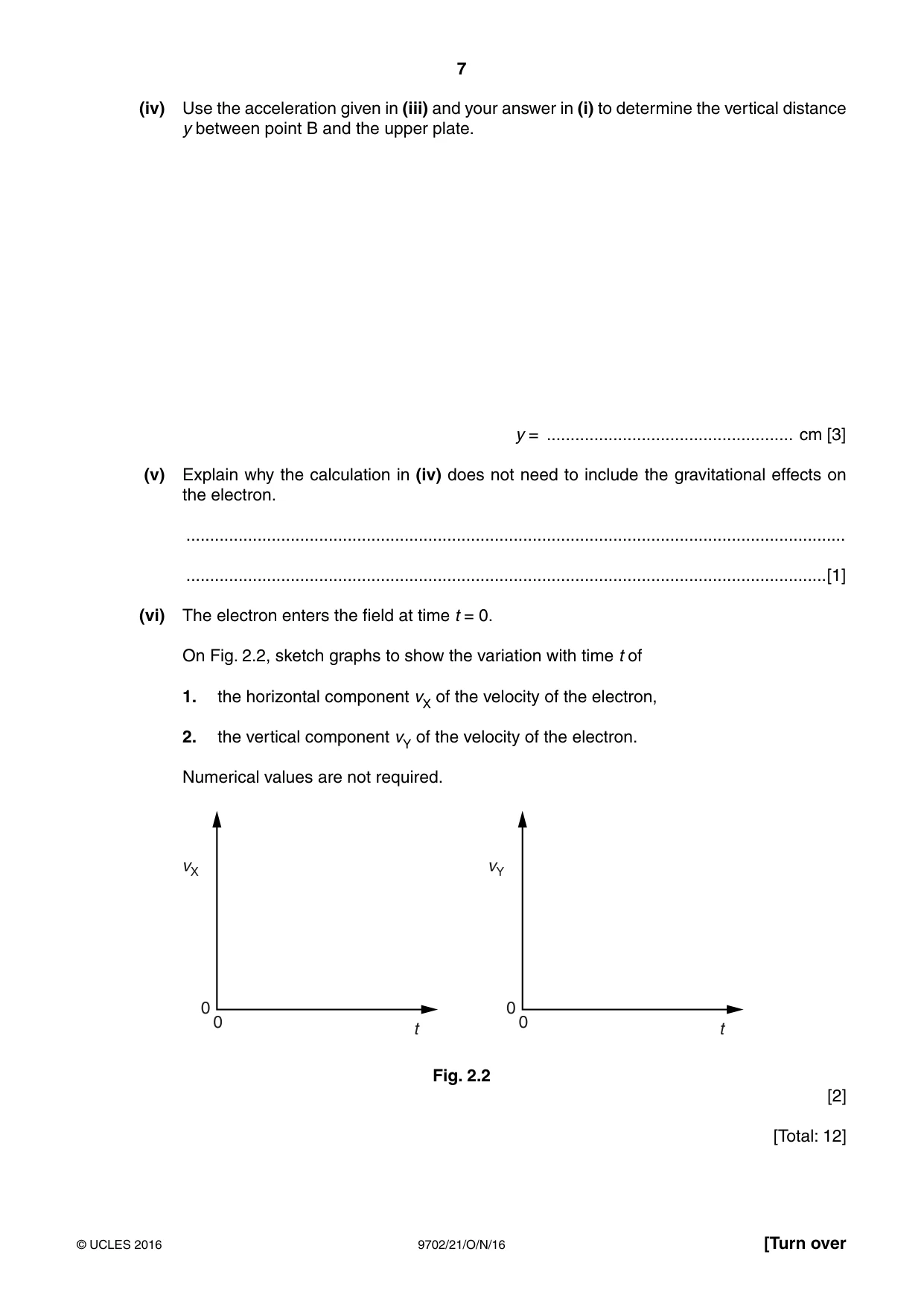 Cambridge A Level Physics 9702 2016 Oct/Nov Paper 2 · Variant 1 question paper, page 7 of 16