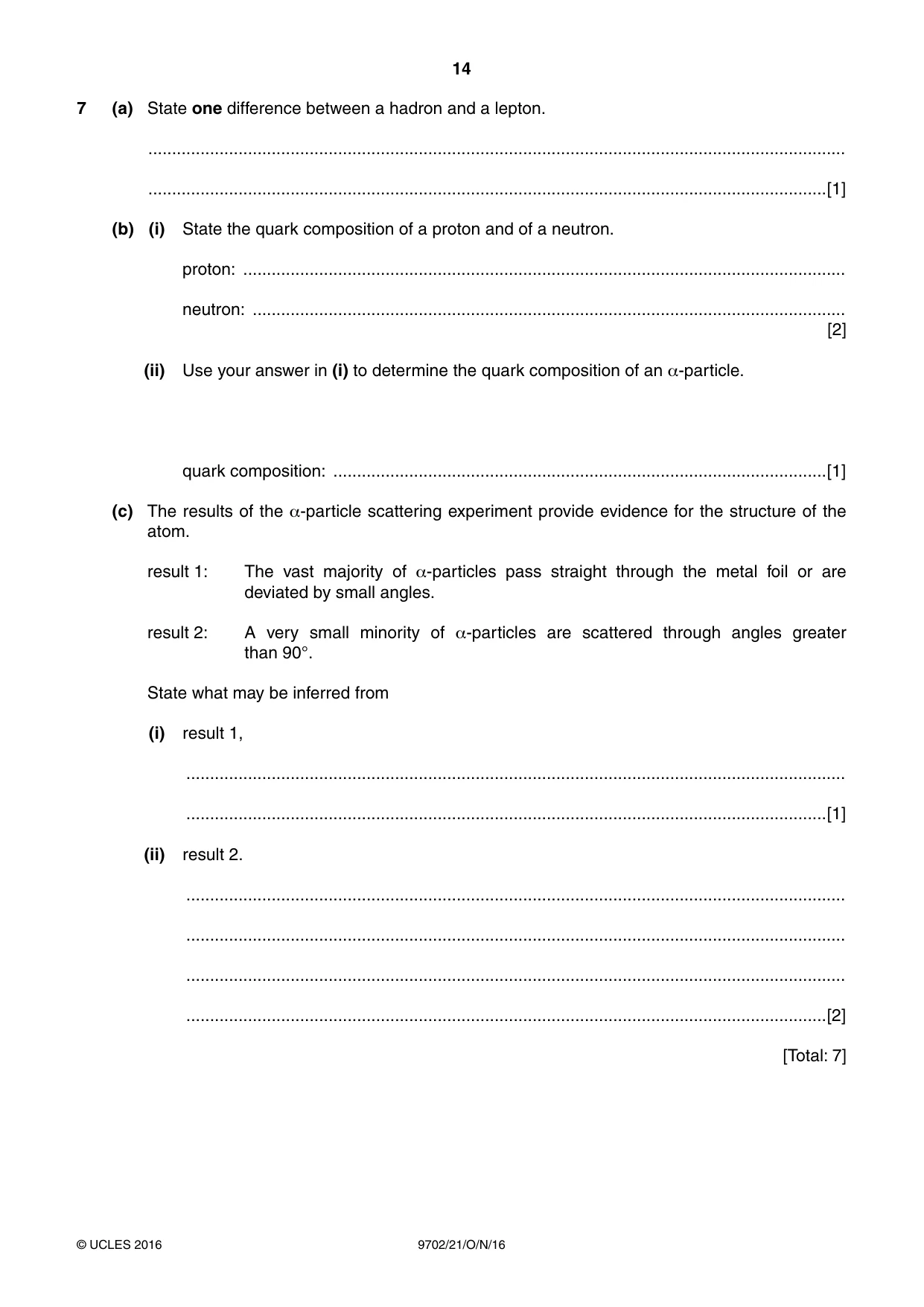 Cambridge A Level Physics 9702 2016 Oct/Nov Paper 2 · Variant 1 question paper, page 14 of 16