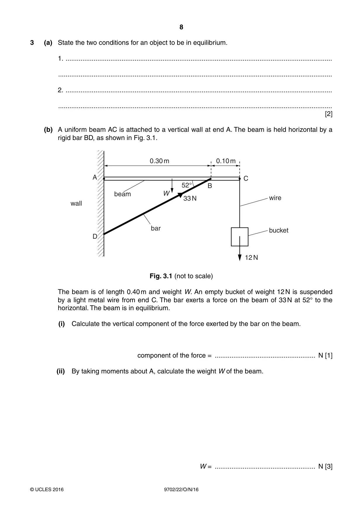 Cambridge A Level Physics 9702 2016 Oct/Nov Paper 2 · Variant 2 question paper, page 8 of 16