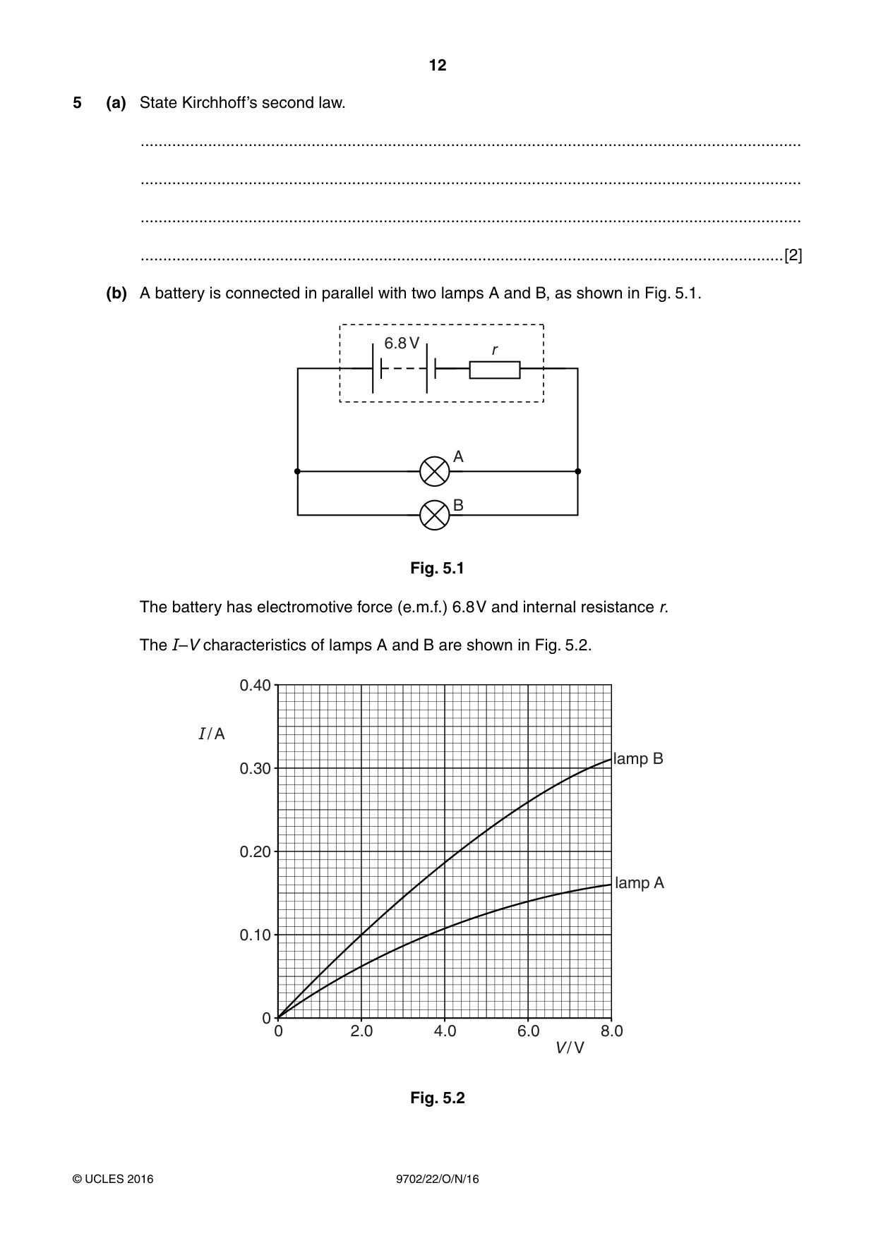 Cambridge A Level Physics 9702 2016 Oct/Nov Paper 2 · Variant 2 question paper, page 12 of 16