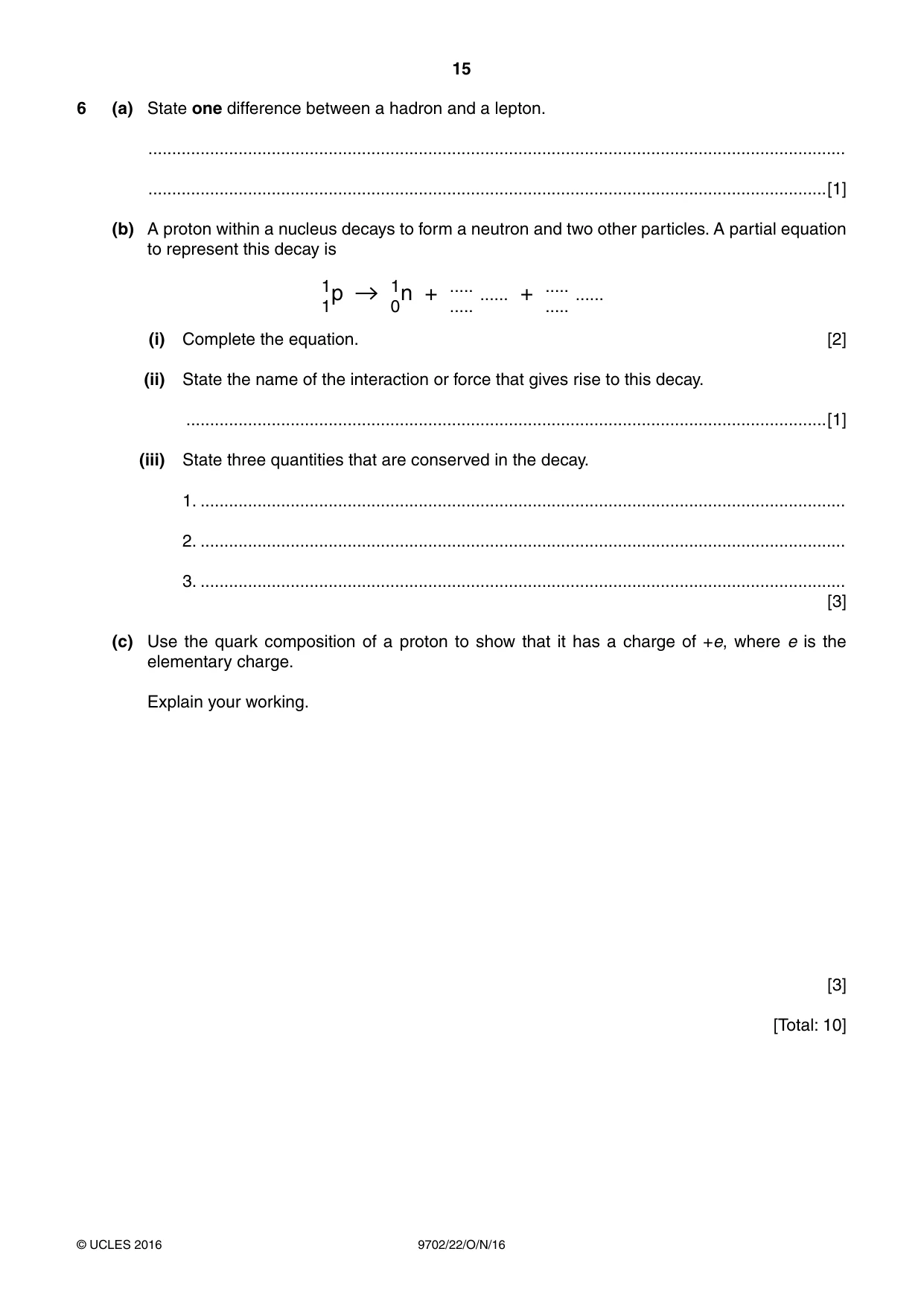 Cambridge A Level Physics 9702 2016 Oct/Nov Paper 2 · Variant 2 question paper, page 15 of 16