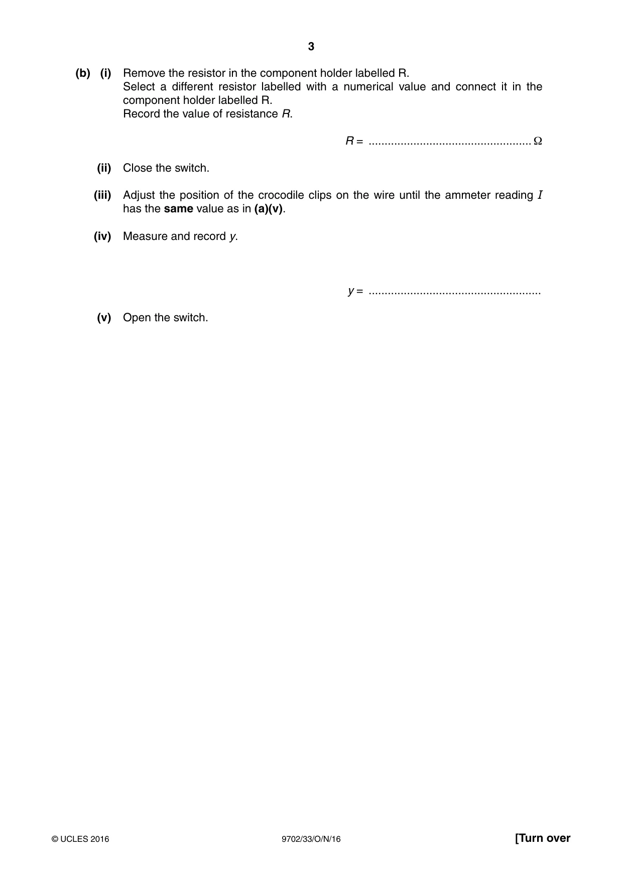 Cambridge A Level Physics 9702 2016 Oct/Nov Paper 3 · Variant 3 question paper, page 3 of 12
