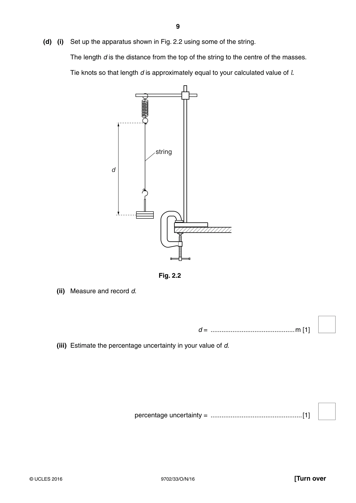 Cambridge A Level Physics 9702 2016 Oct/Nov Paper 3 · Variant 3 question paper, page 9 of 12