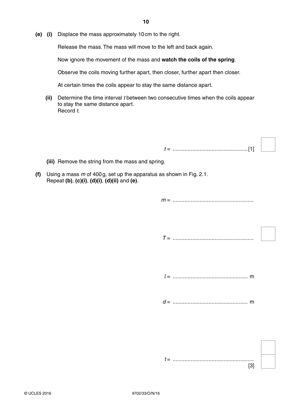 Cambridge A Level Physics 9702 2016 Oct/Nov Paper 3 · Variant 3 question paper, page 10 of 12