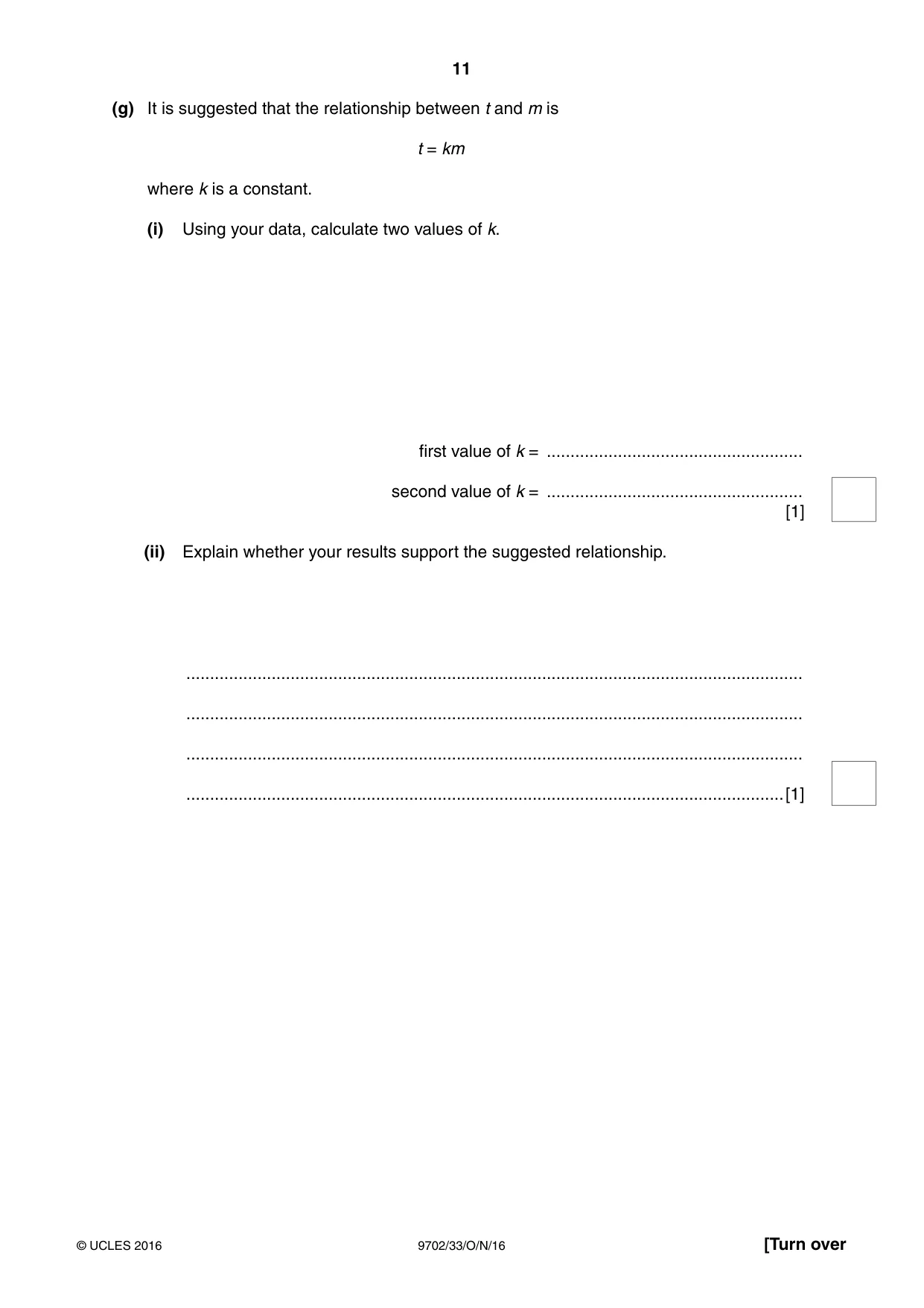 Cambridge A Level Physics 9702 2016 Oct/Nov Paper 3 · Variant 3 question paper, page 11 of 12