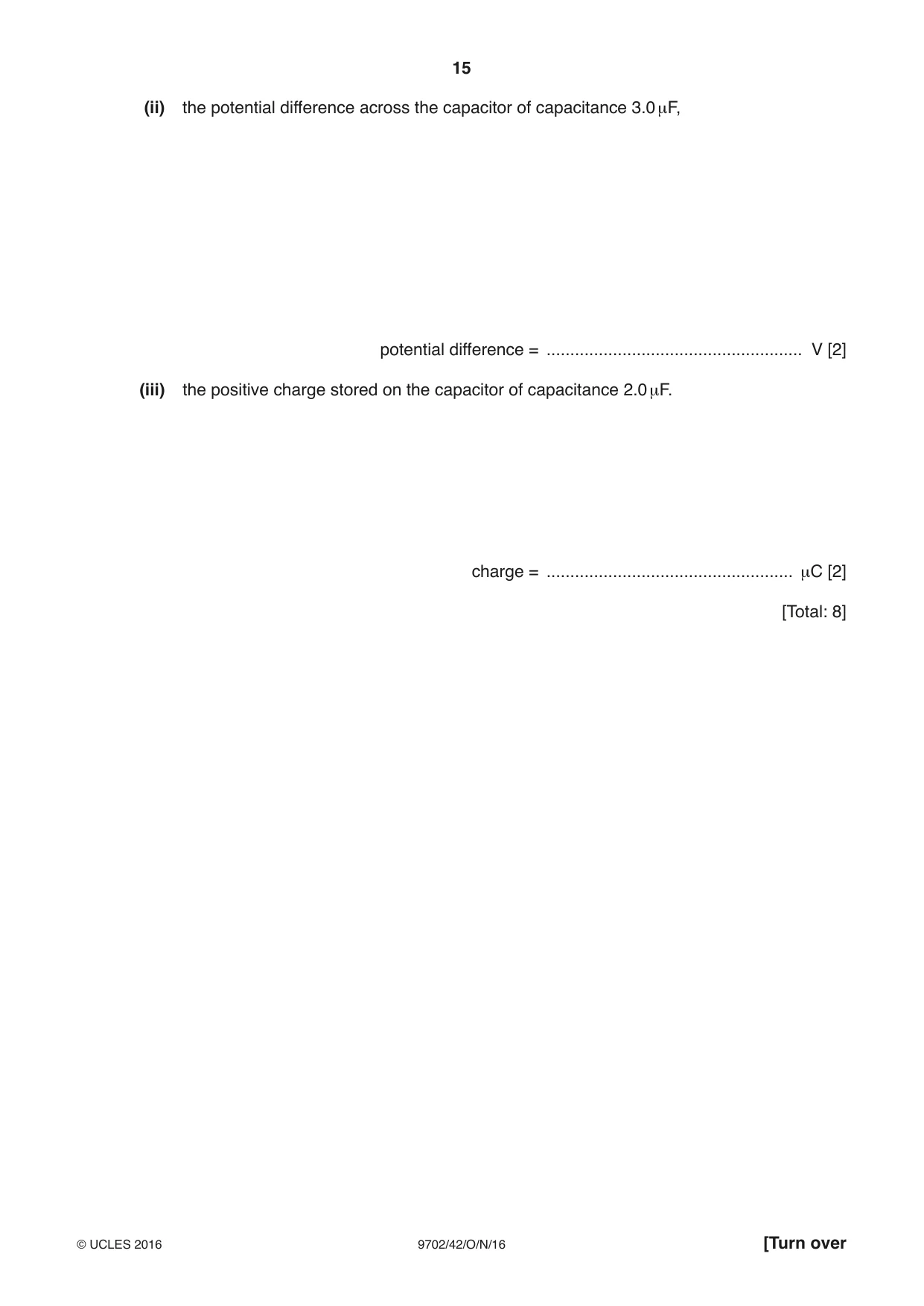 Cambridge A Level Physics 9702 2016 Oct/Nov Paper 4 · Variant 2 question paper, page 15 of 24