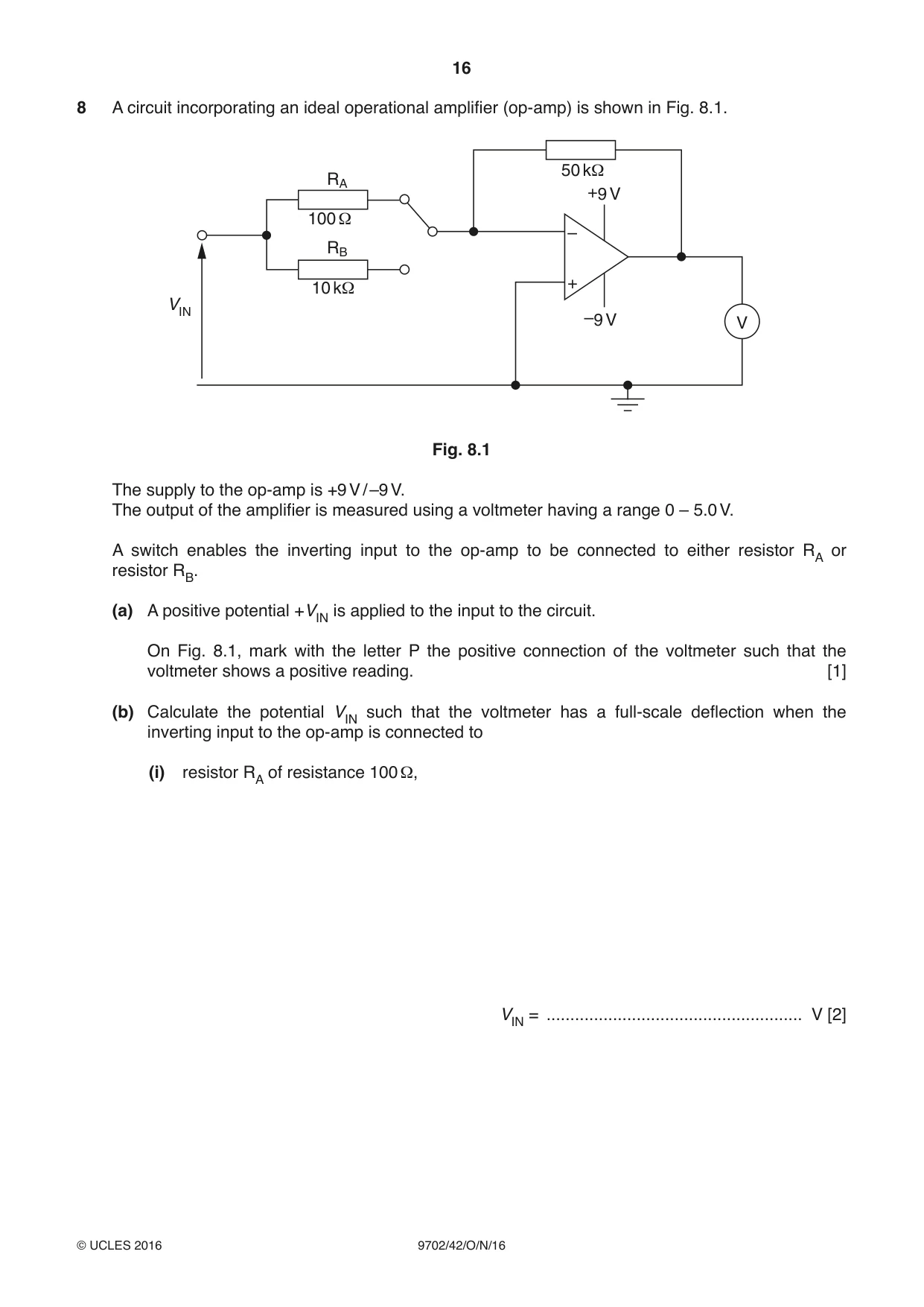 Cambridge A Level Physics 9702 2016 Oct/Nov Paper 4 · Variant 2 question paper, page 16 of 24