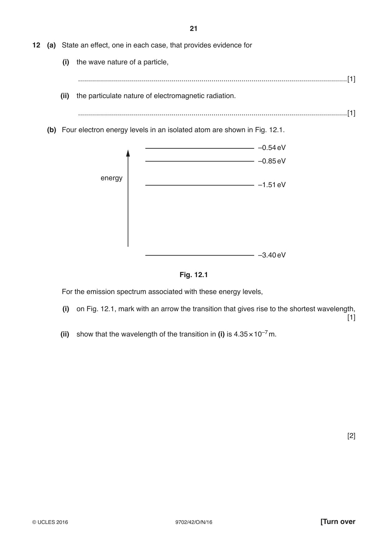 Cambridge A Level Physics 9702 2016 Oct/Nov Paper 4 · Variant 2 question paper, page 21 of 24