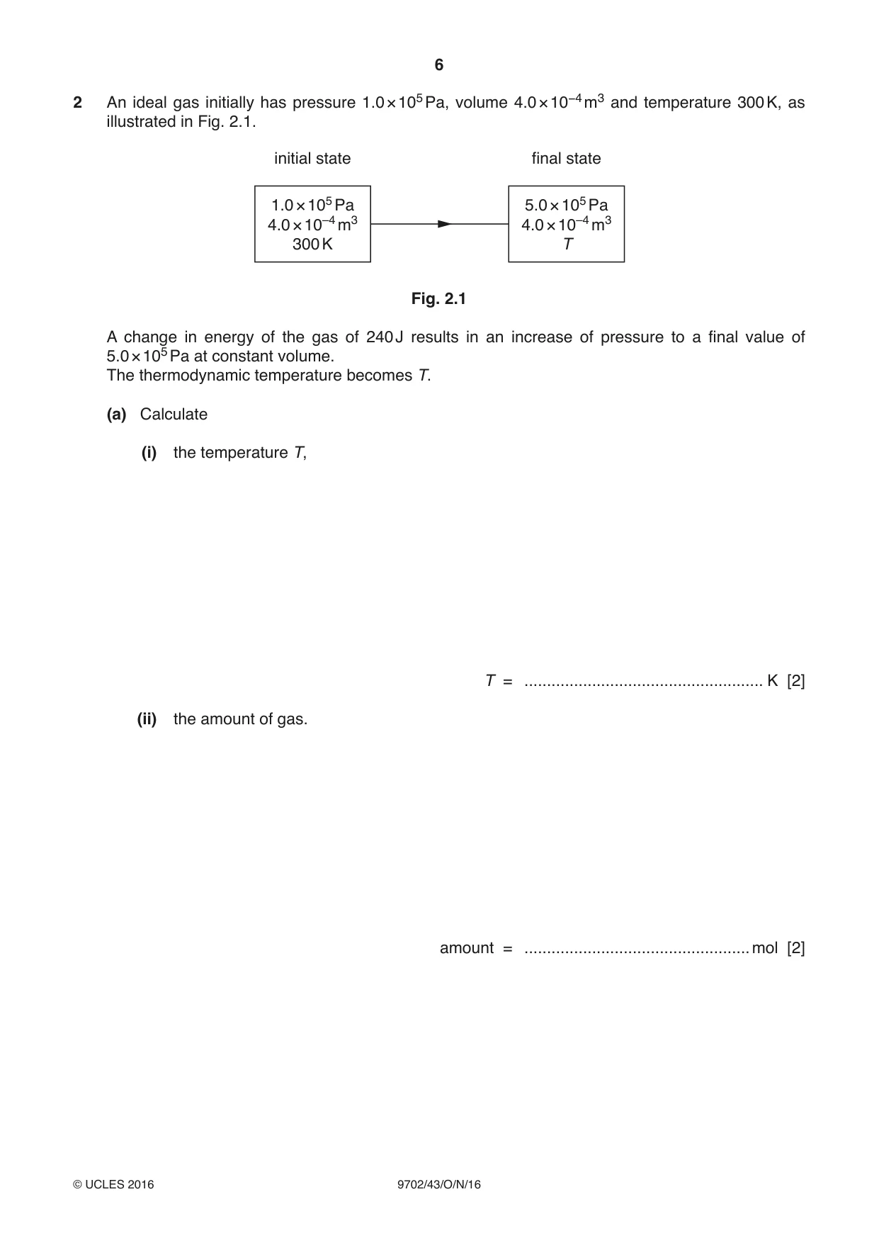 Cambridge A Level Physics 9702 2016 Oct/Nov Paper 4 · Variant 3 question paper, page 6 of 24
