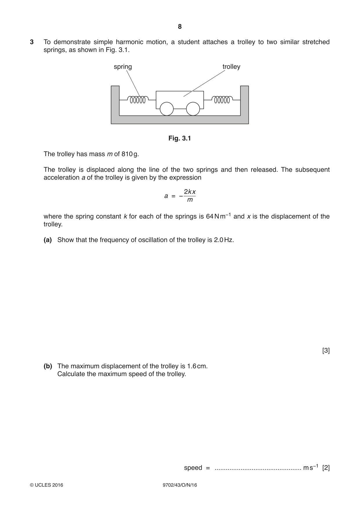 Cambridge A Level Physics 9702 2016 Oct/Nov Paper 4 · Variant 3 question paper, page 8 of 24