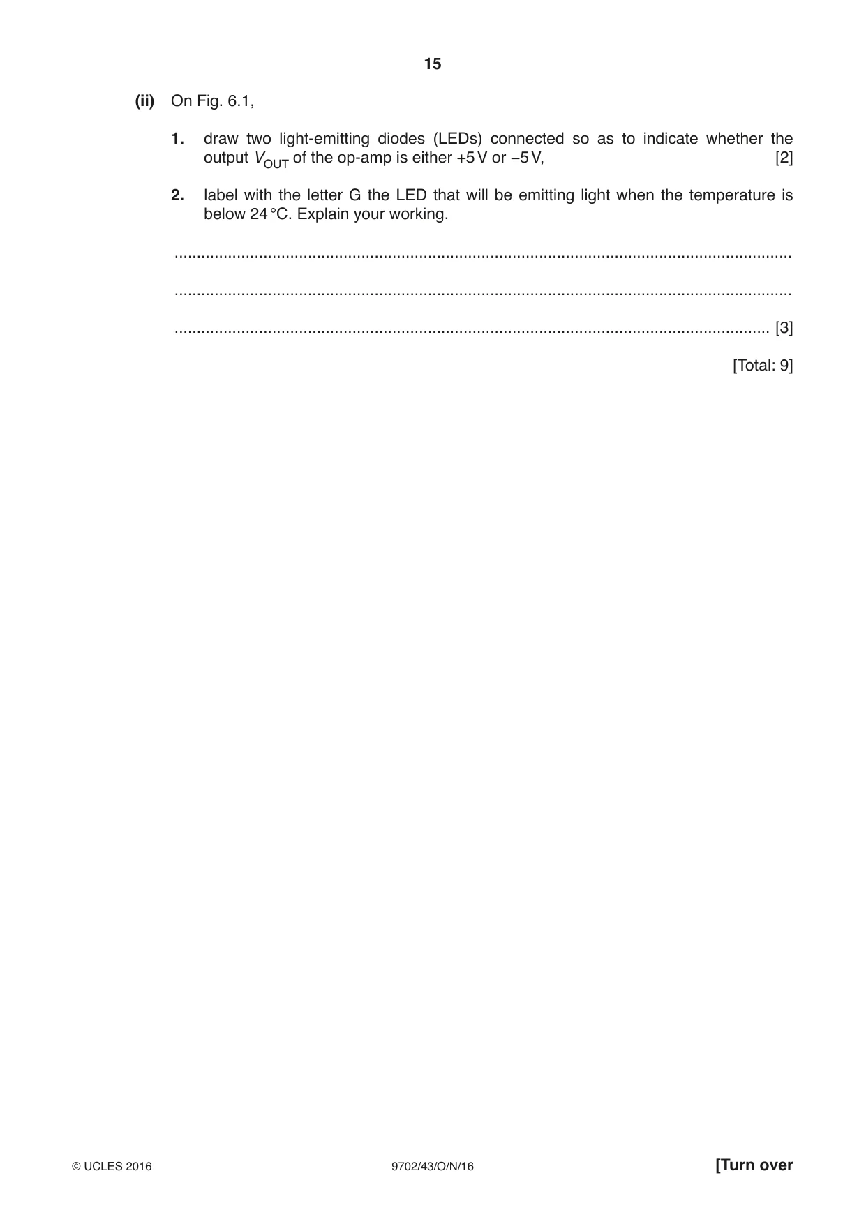 Cambridge A Level Physics 9702 2016 Oct/Nov Paper 4 · Variant 3 question paper, page 15 of 24