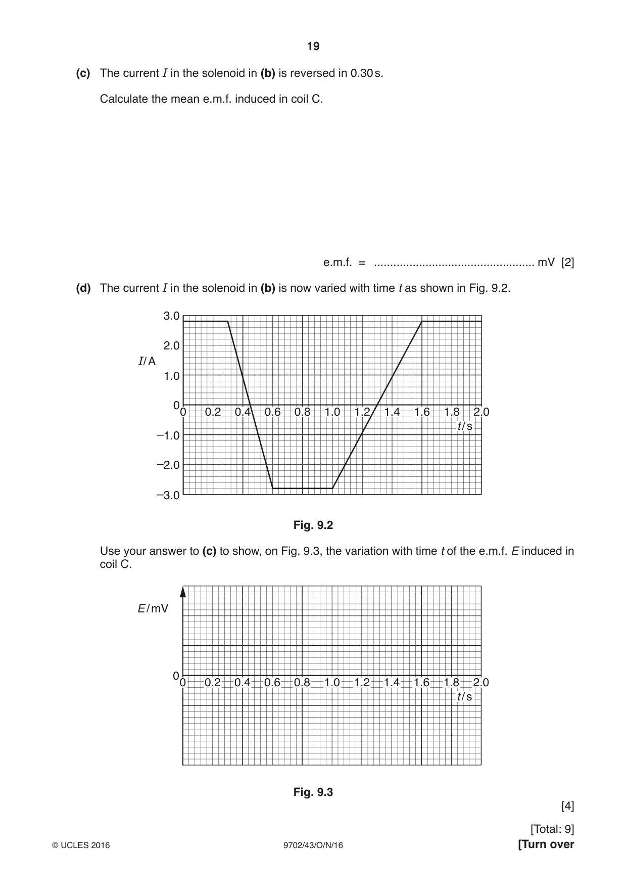 Cambridge A Level Physics 9702 2016 Oct/Nov Paper 4 · Variant 3 question paper, page 19 of 24
